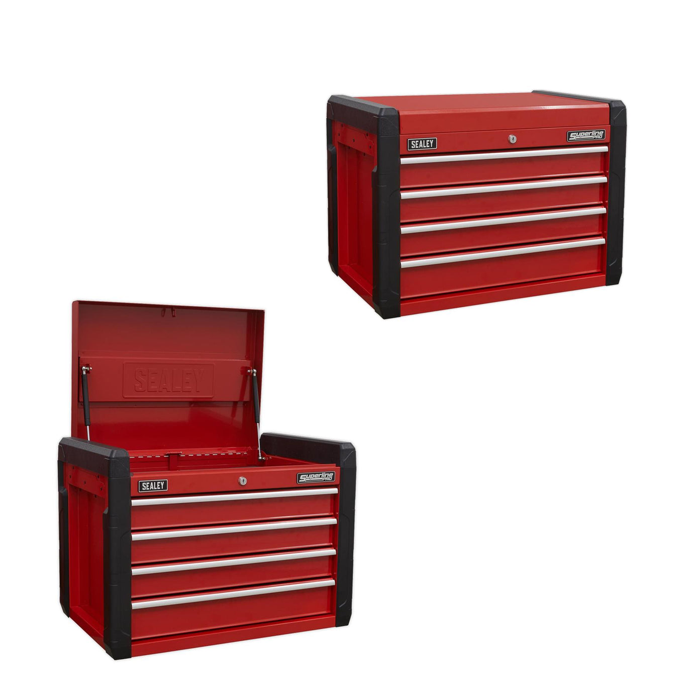 Sealey Topchest 4 Drawer with Ball Bearing Slides. Red AP3401
