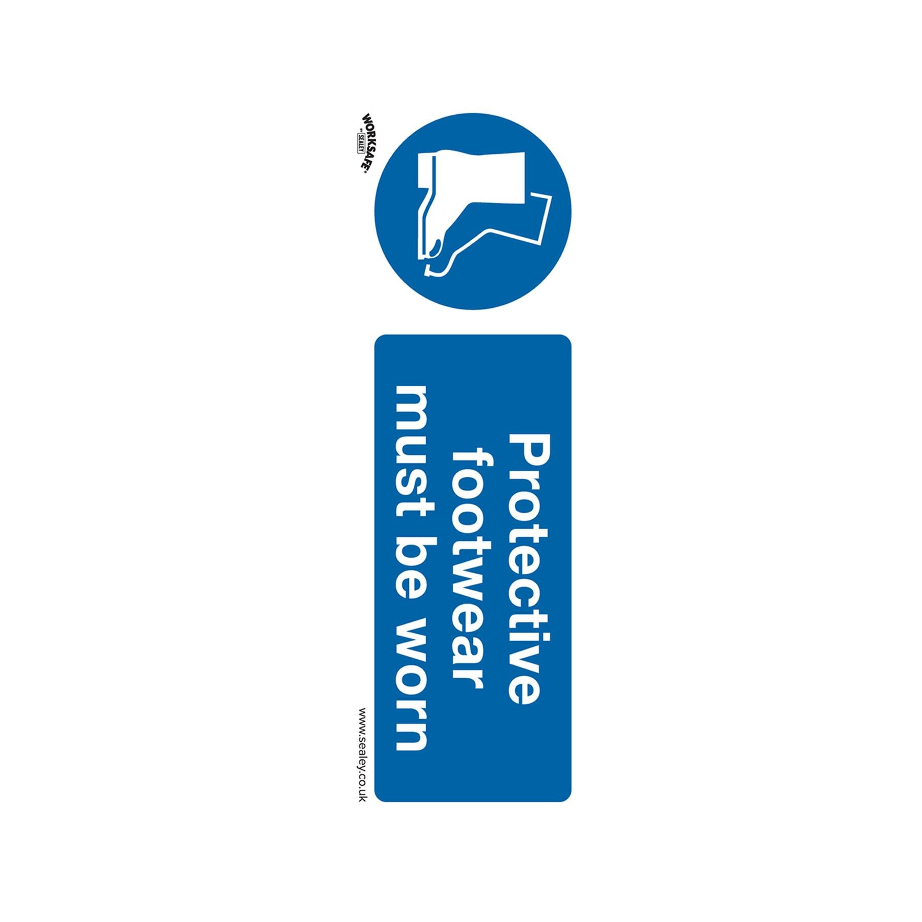 Sealey Safety Sign-Protective Footwear Must Be Worn-Plastic-Pk 10
