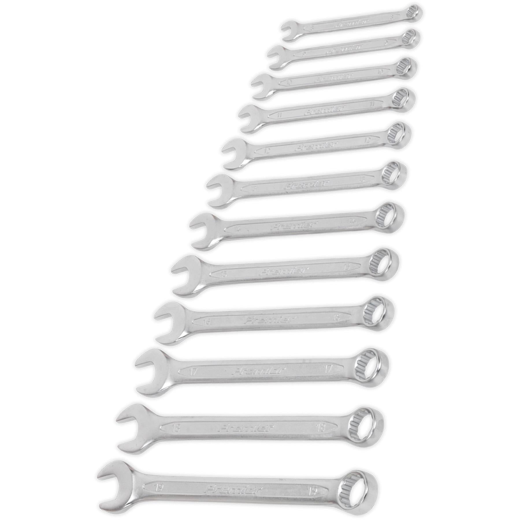 Sealey Combination Spanner Set 12pc Cold Stamped Metric