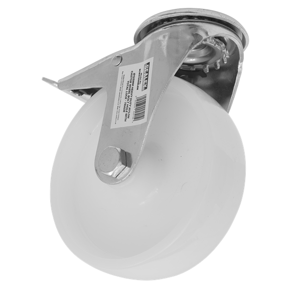 Sealey Heavy-Duty Nylon Castor Wheel Bolt Hole with Total Lock �125mm - Trade