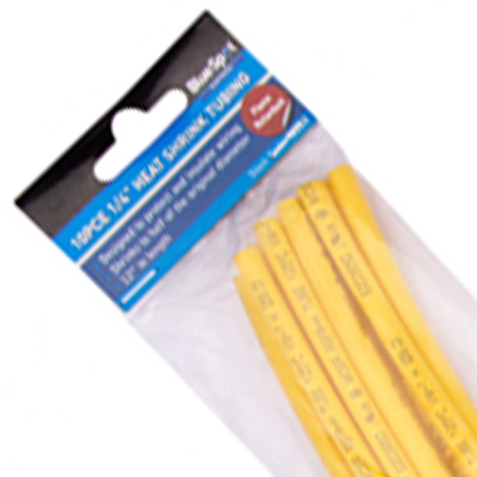 BlueSpot 10Pce 300mm (12") 1/4" Yellow Heat Shrink Tubing Quality