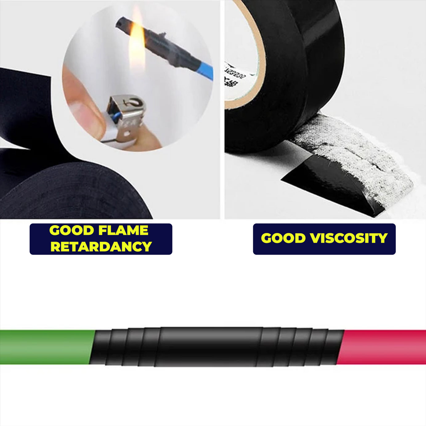 19mm X 33m Black Electrical PVC Insulation / Insulating Tape Flame Retardant 5PCS