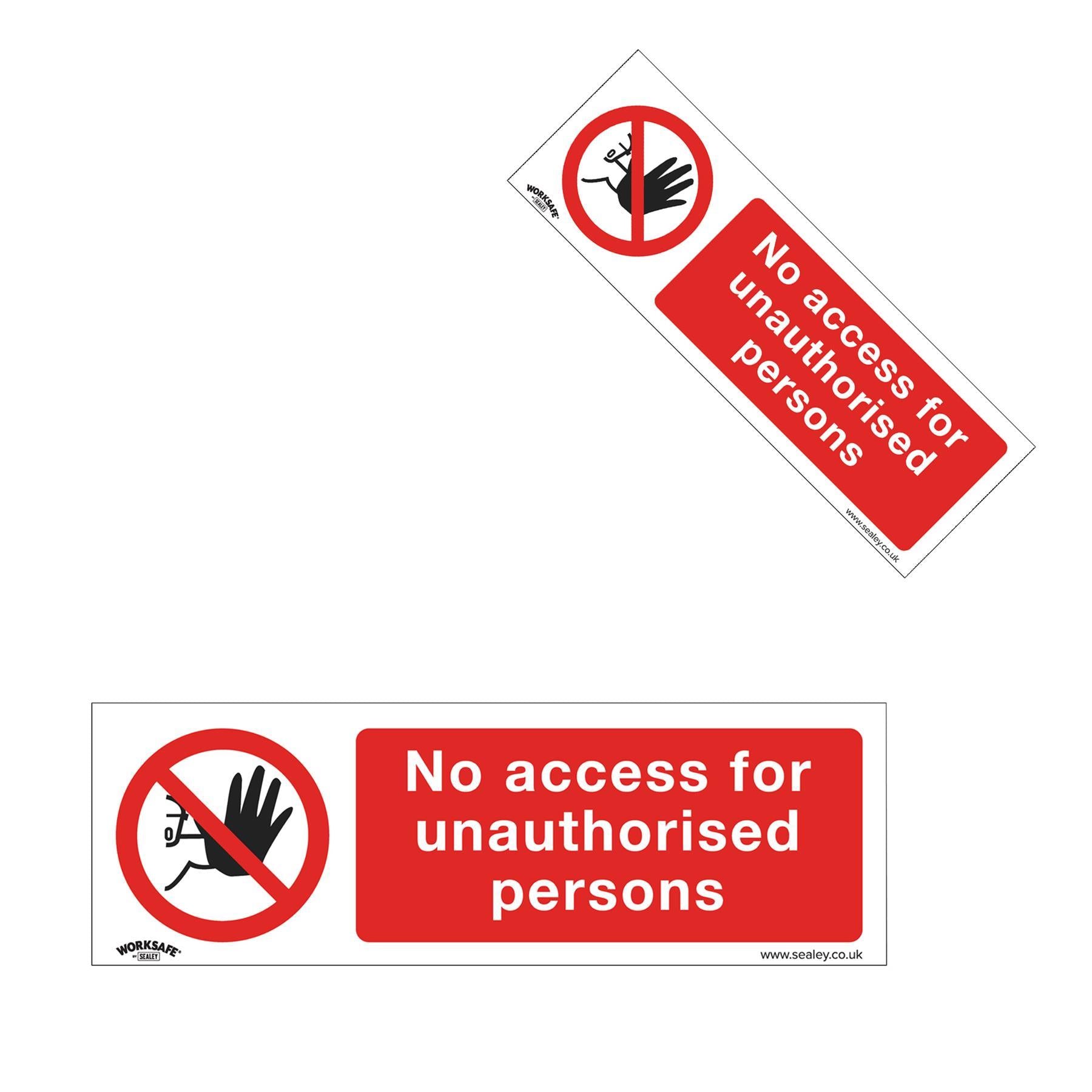Prohibition Safety Sign - No Access - Rigid Plastic