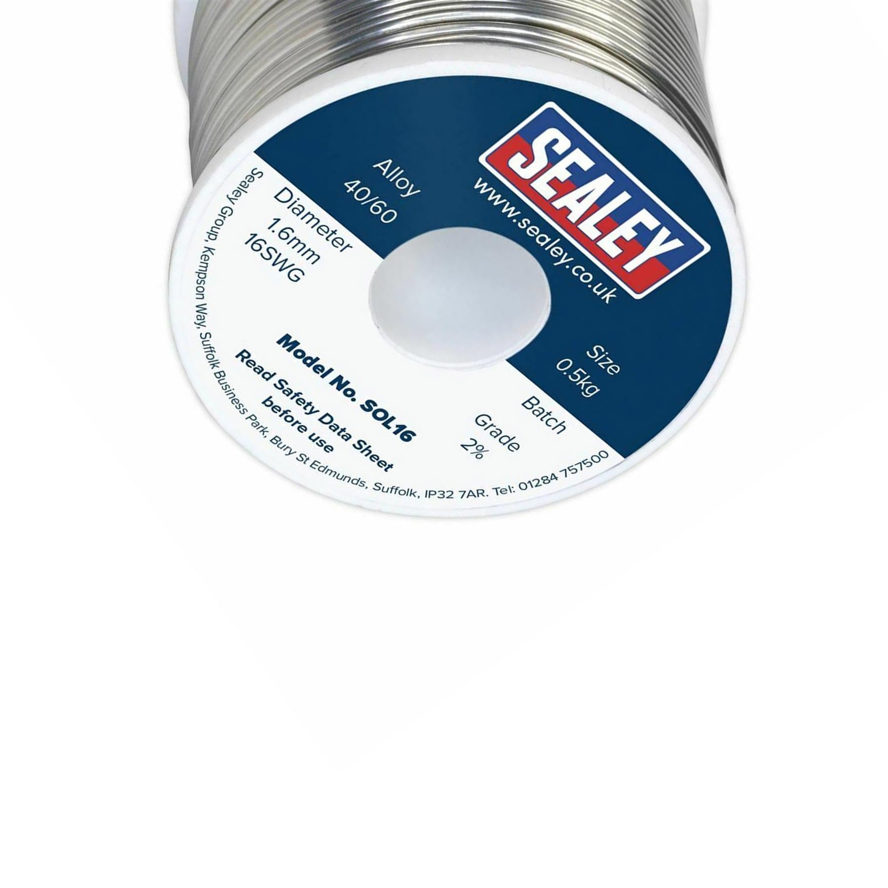 Sealey Solder Wire Quick Flow 1.6mm/16SWG 40/60 0.5kg Reel