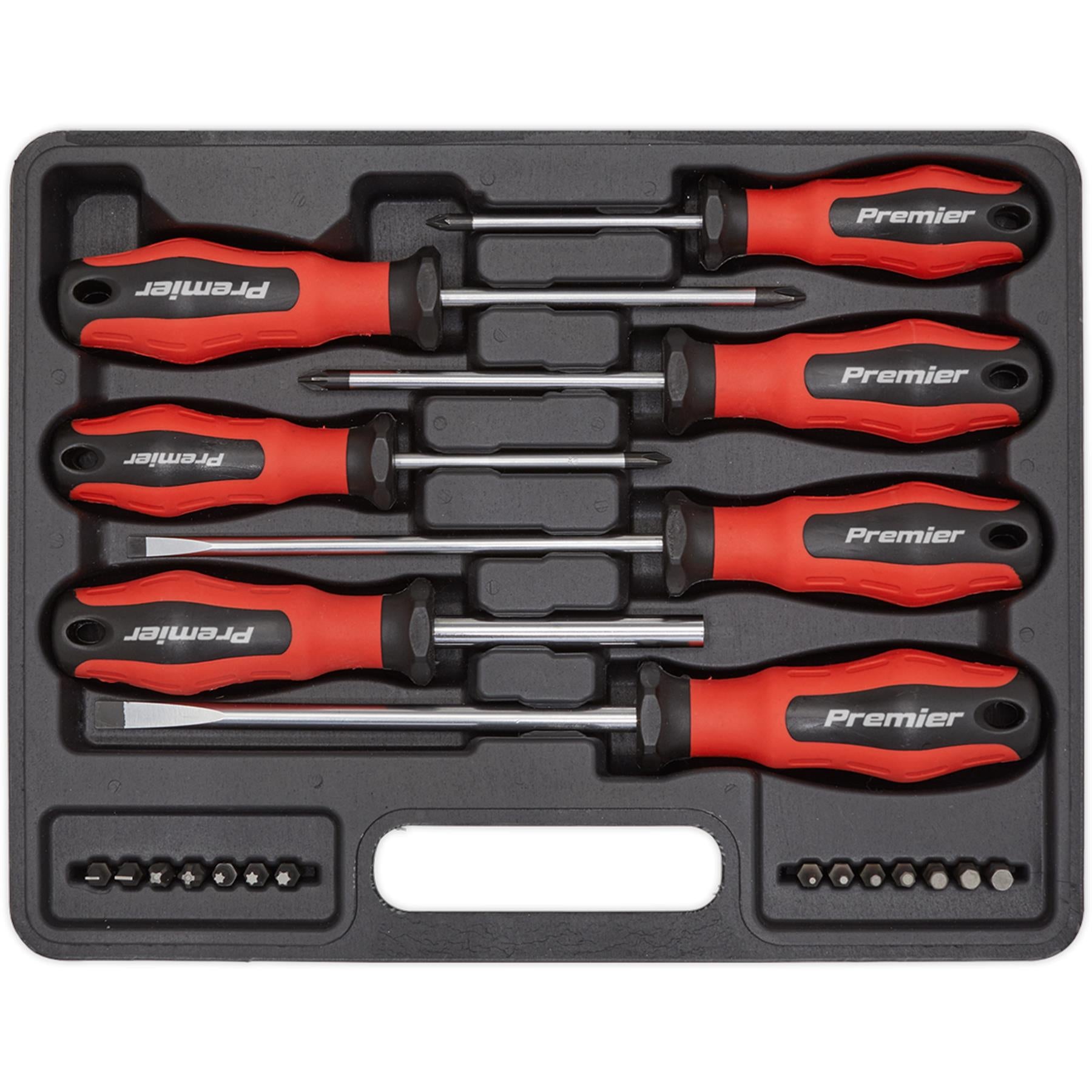 Sealey 21pc Screwdriver & Bit Set Magnetic Slotted Phillips Pozi PowerMAX