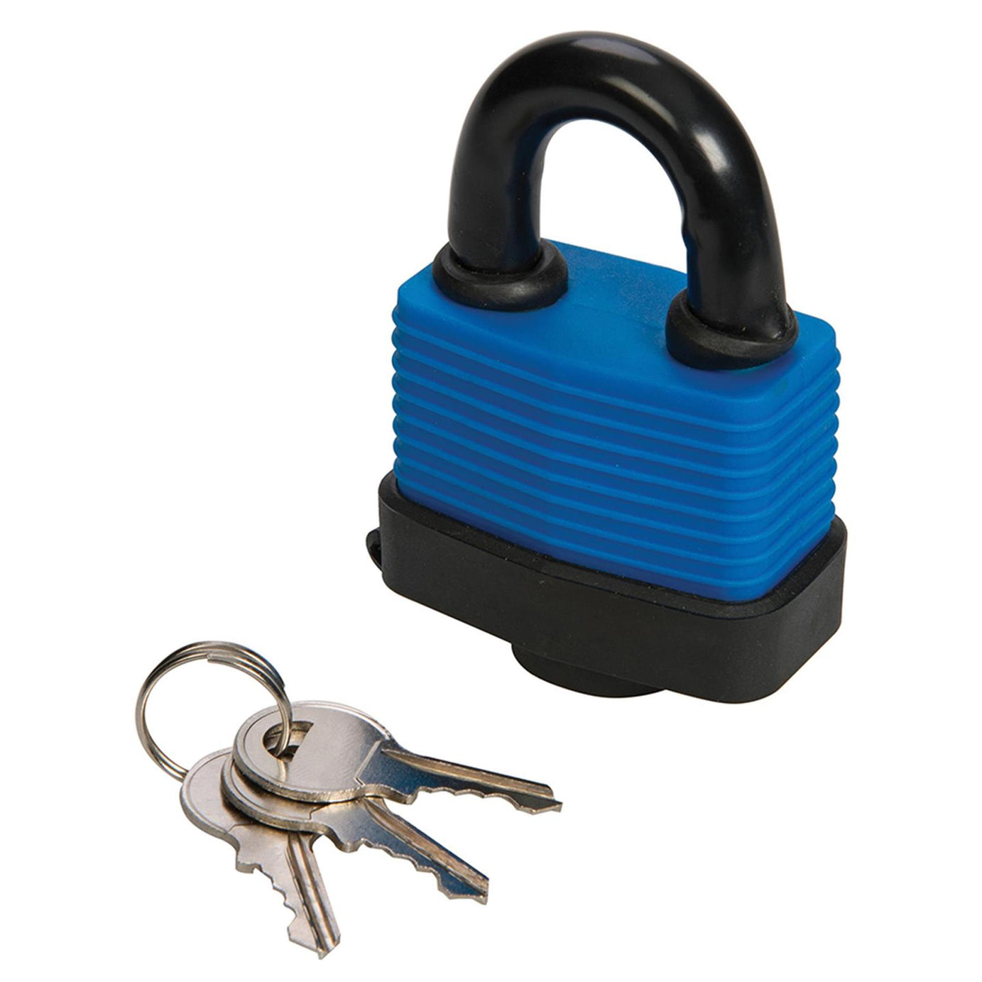 60mm Weather-Resistant Padlock Steel Body & Shackle With Rubber Coating