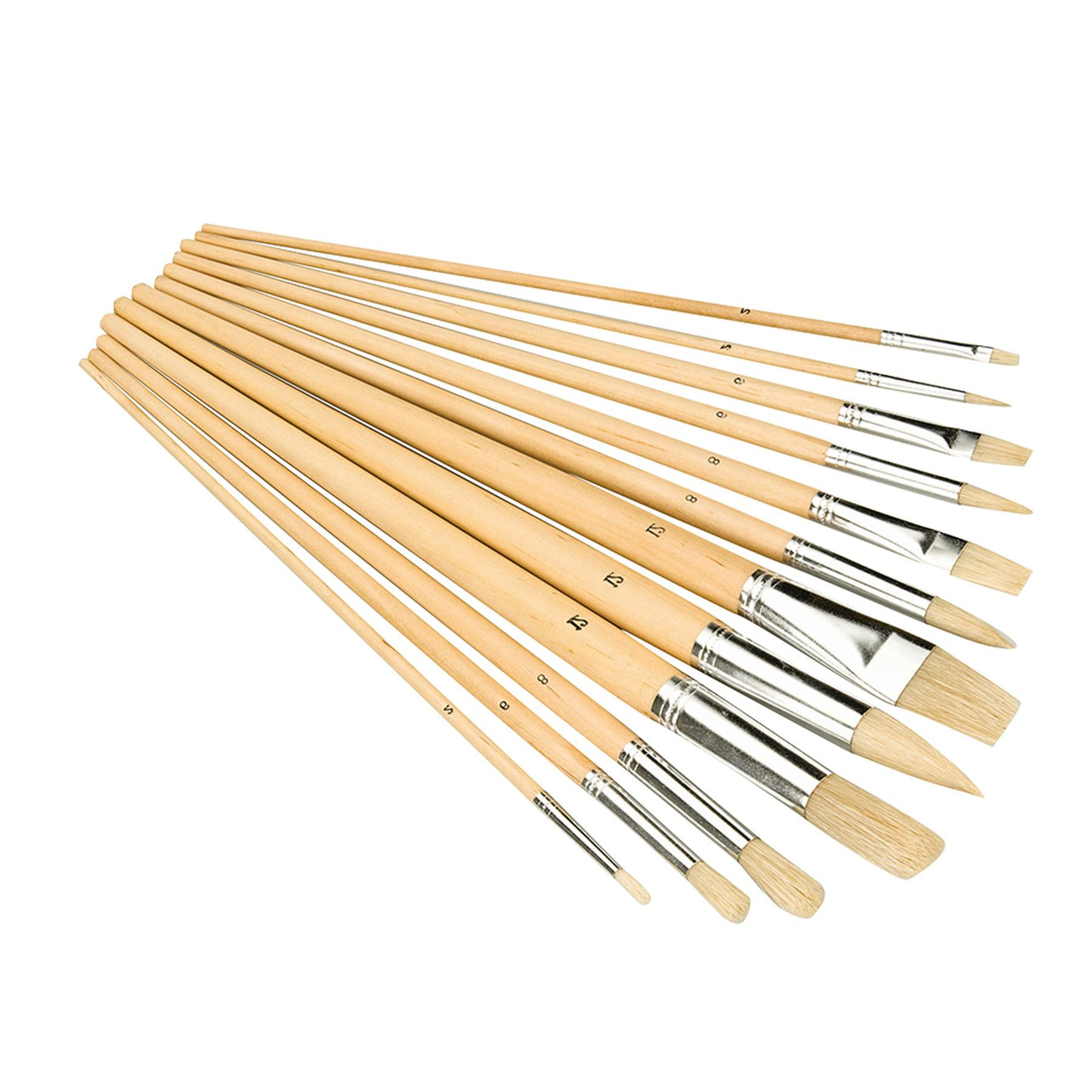 12Pce Artists Paint Brush Set Mixed Tips For Finishing Work, Painting & Priming