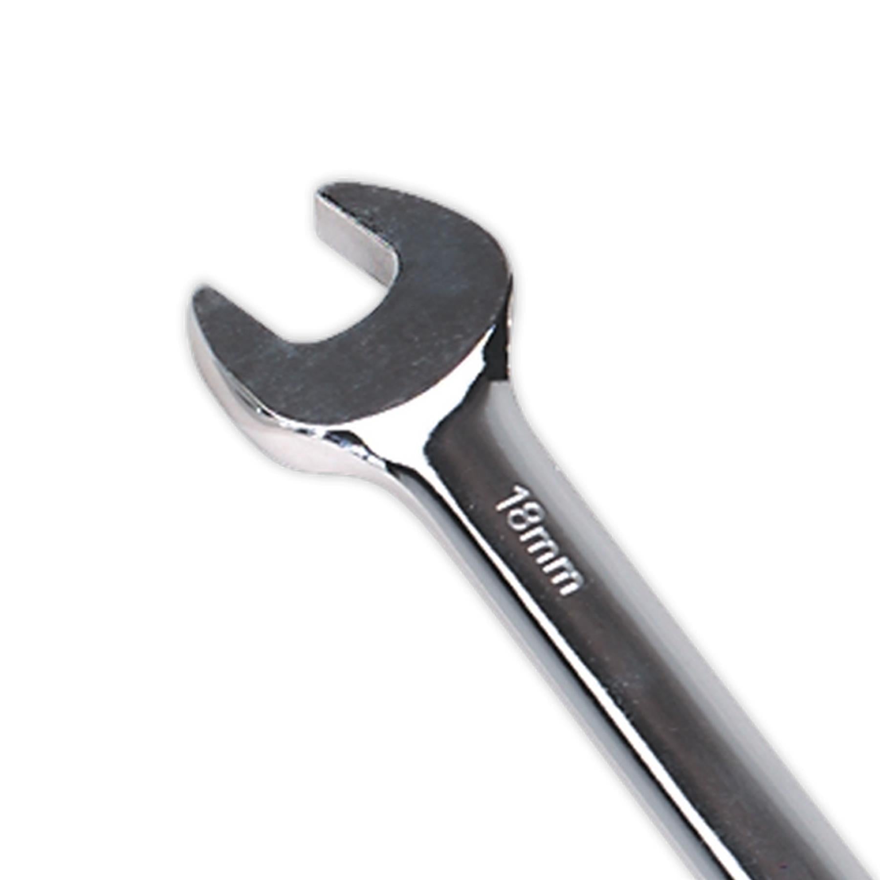 Sealey Flexi-Head Ratchet Combination Spanner 18mm