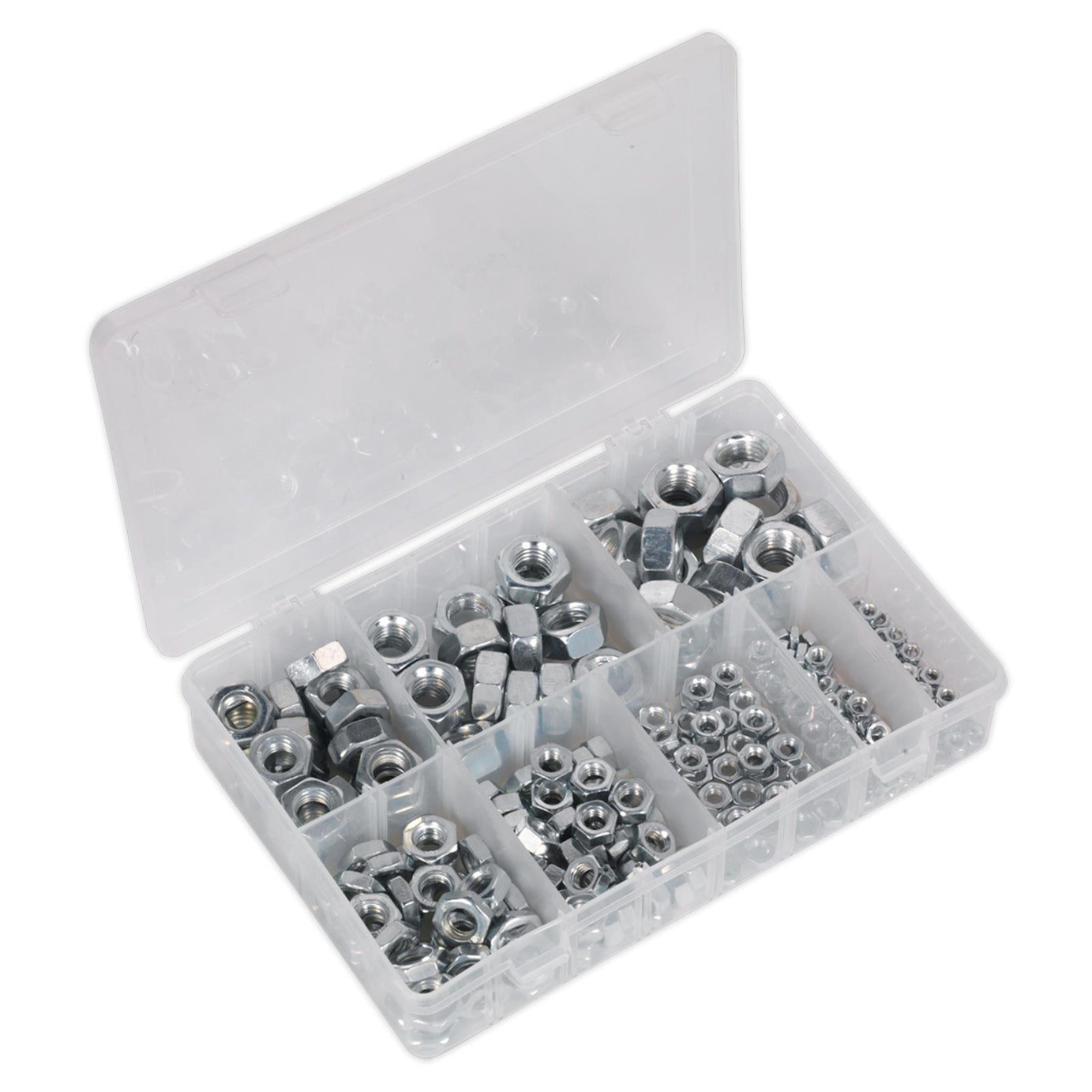 Sealey 255pc Assorted M4-M16 Stainless Steel Nuts Kit Assortment Metric