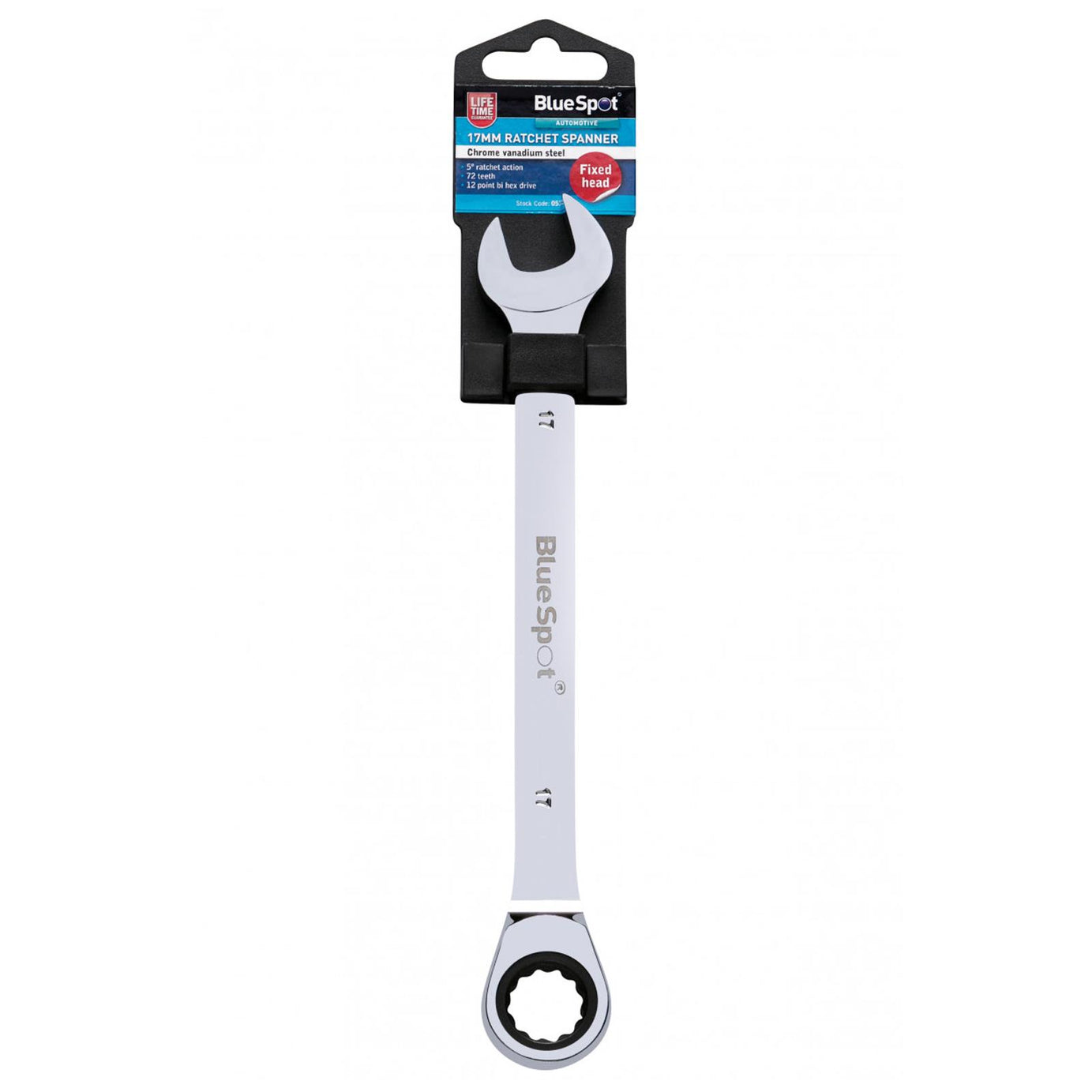 Blue Spot Fixed head Ratchet Spanner Combination Ring open end Wrench 17mm