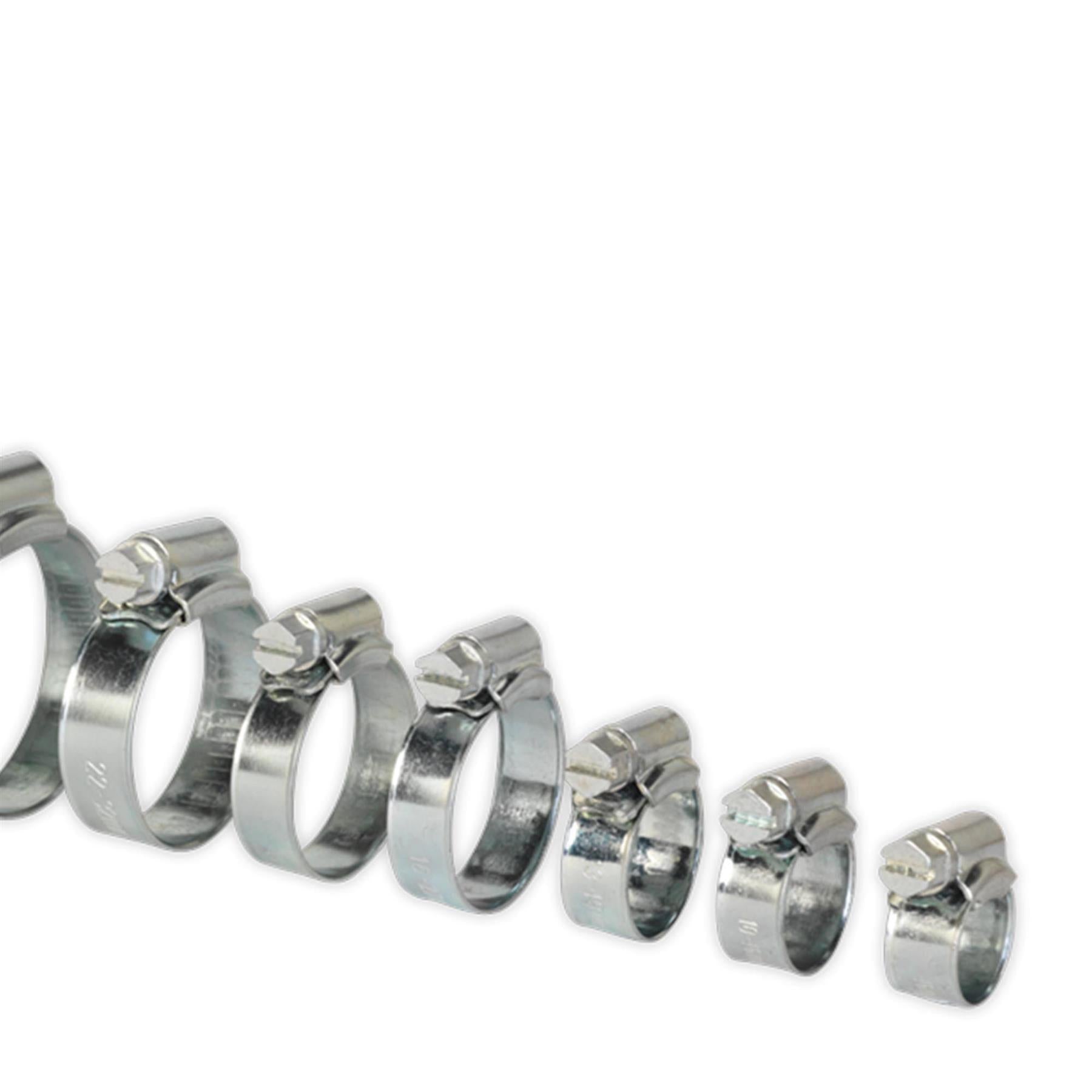 Sealey Hose Clip Assortment 85pc 8-57mm Zinc Plated