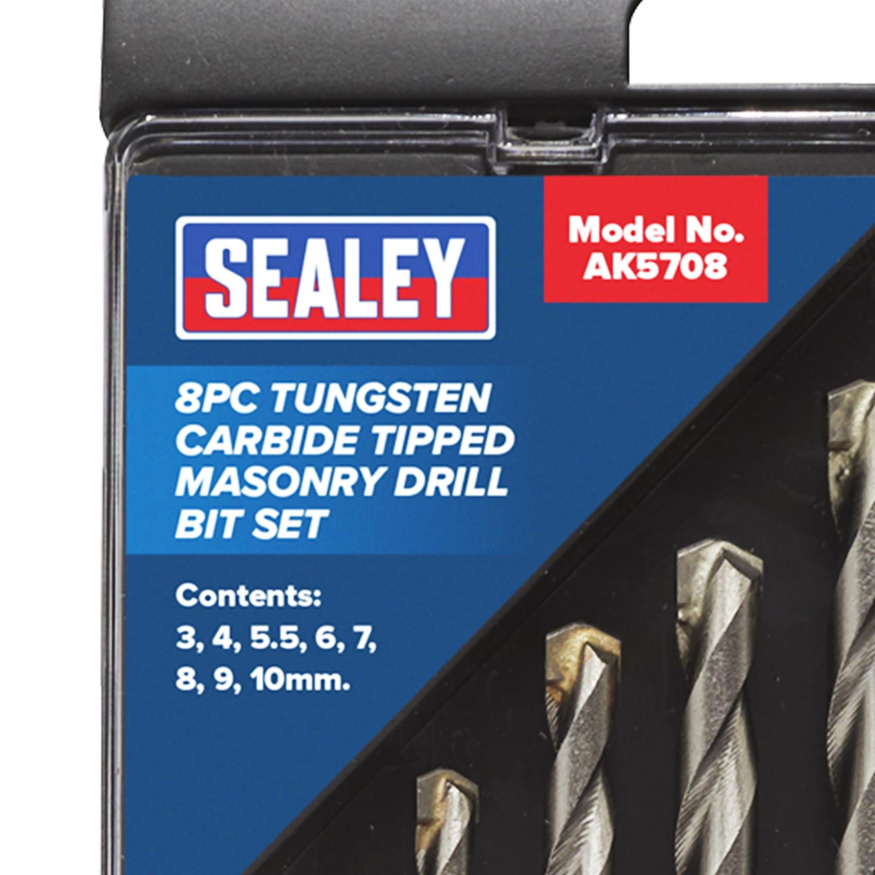Sealey Tungsten Carbide Tipped Masonry Drill Bit Set 8pc