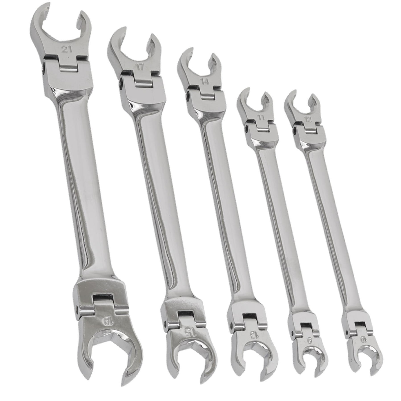 Sealey Flexi-Head Flare Nut Spanner Set 5pc