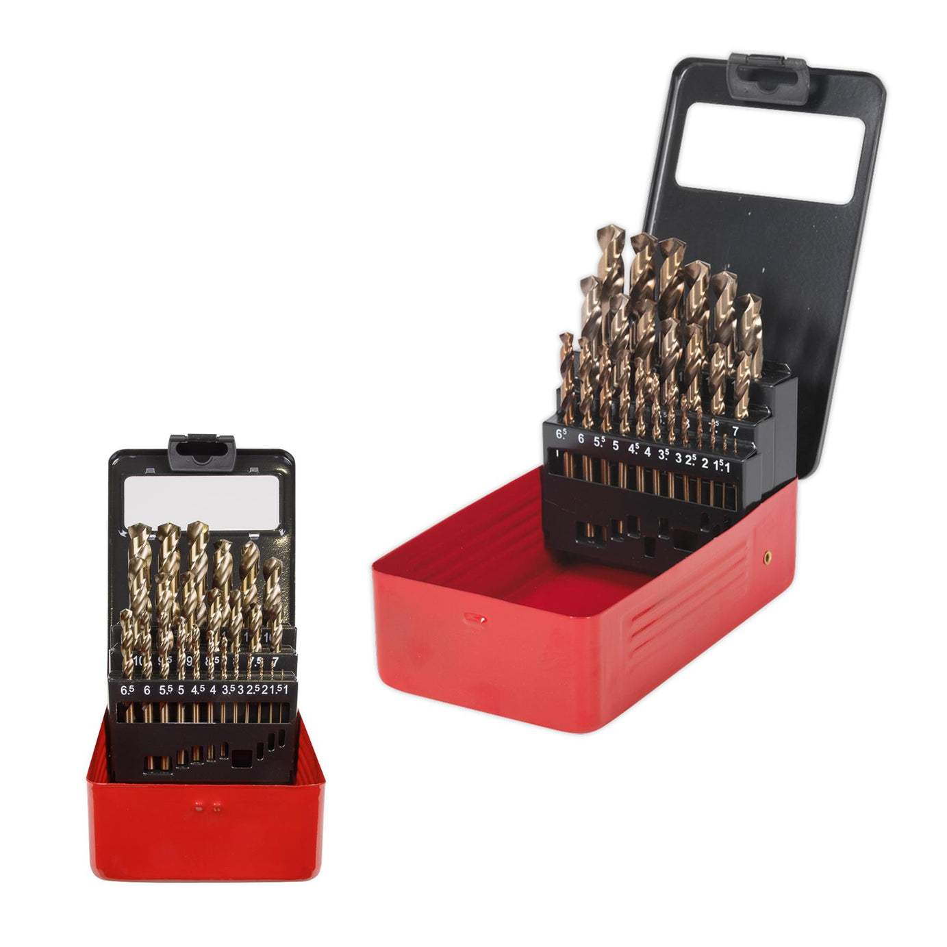 Sealey 25pc Drill Bit Set HSS Cobalt Split Point Fully Ground Tool 1-13mm Metric