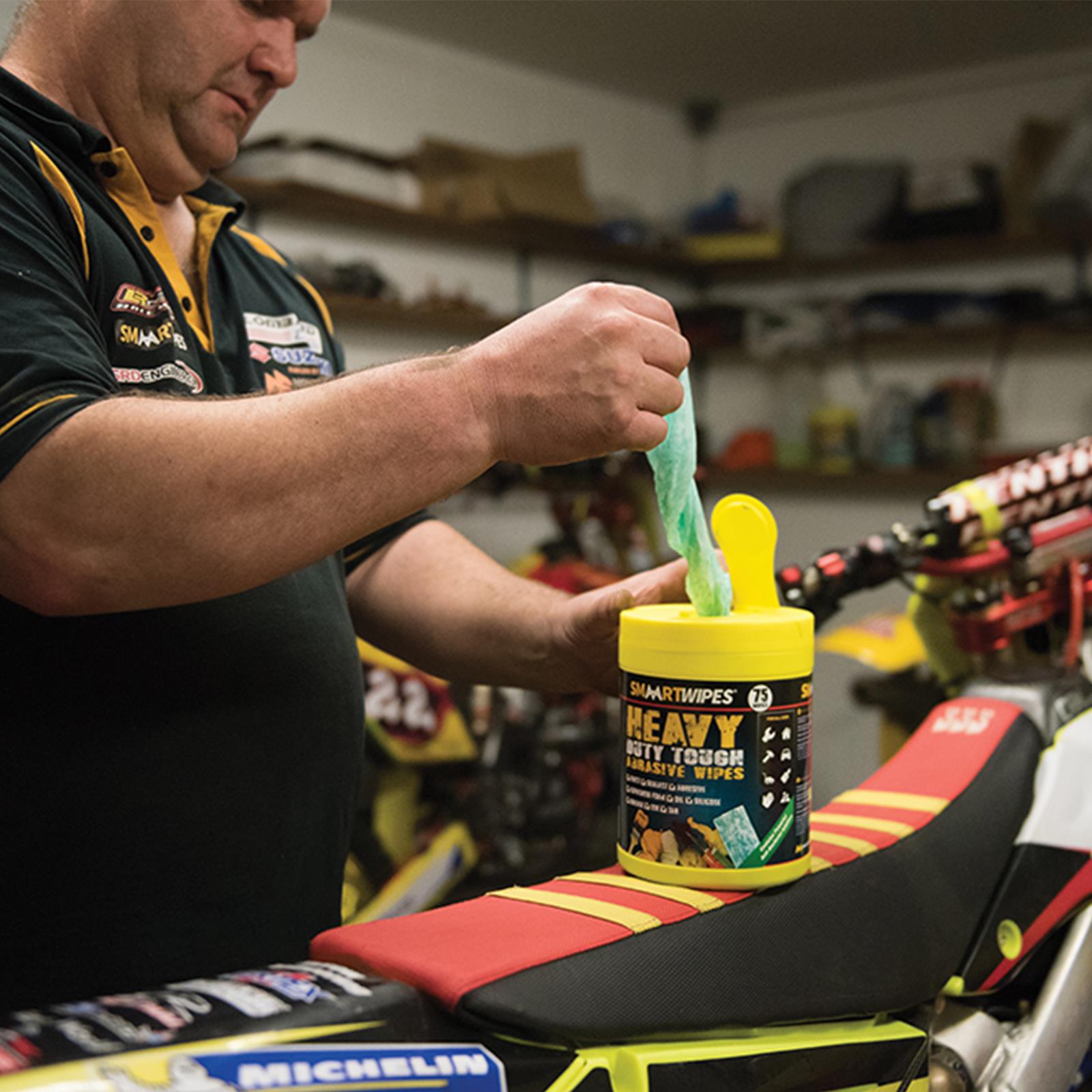 6 x Heavy Duty Tough Abrasive Wipes 75pk Bigger And Tougher Than Regular Wipes