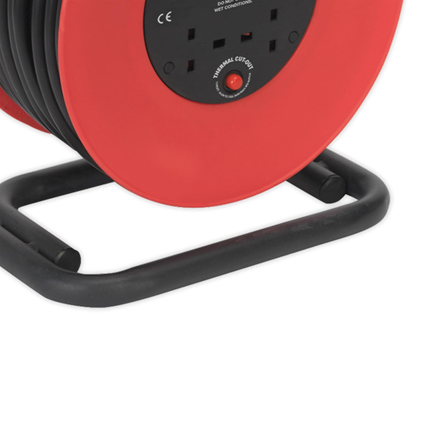 Sealey Cable Reel 50m 4 x 230V 2.5mm Heavy-Duty Thermal Trip