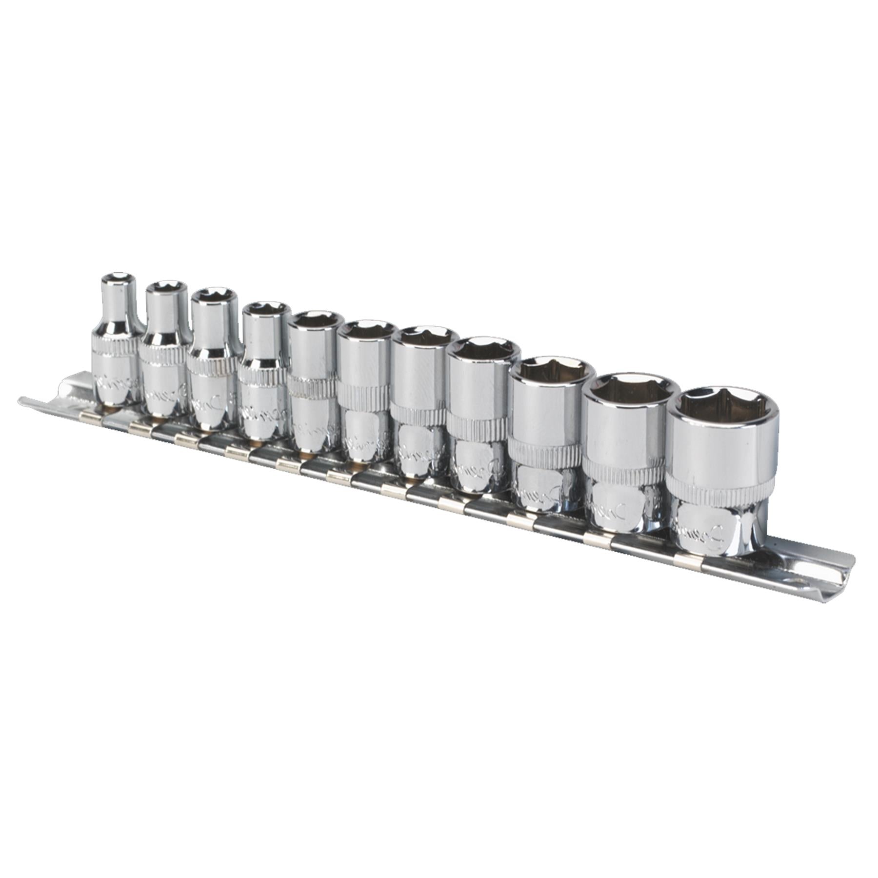 Sealey Socket Set 11pc 1/4"Sq Drive WallDrive Imperial