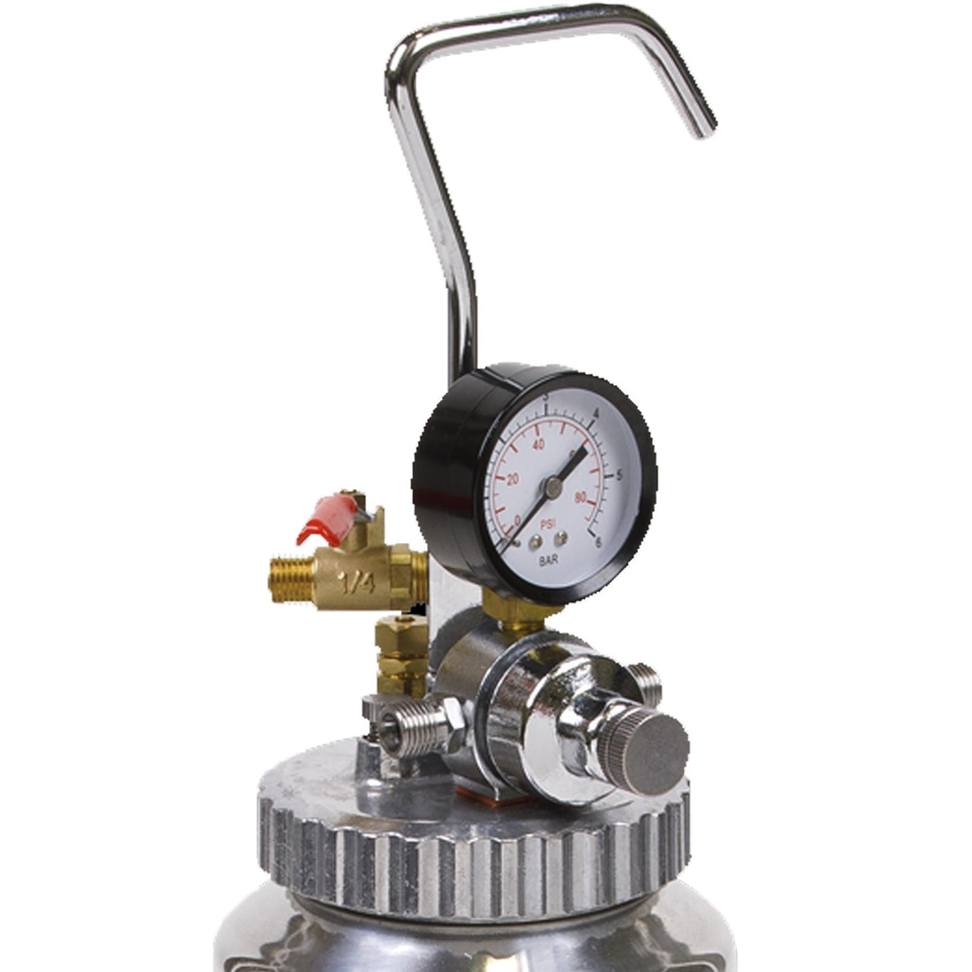 Sealey HVLP Pressure Pot System with Spray Gun & Hoses 1.7mm Set-Up