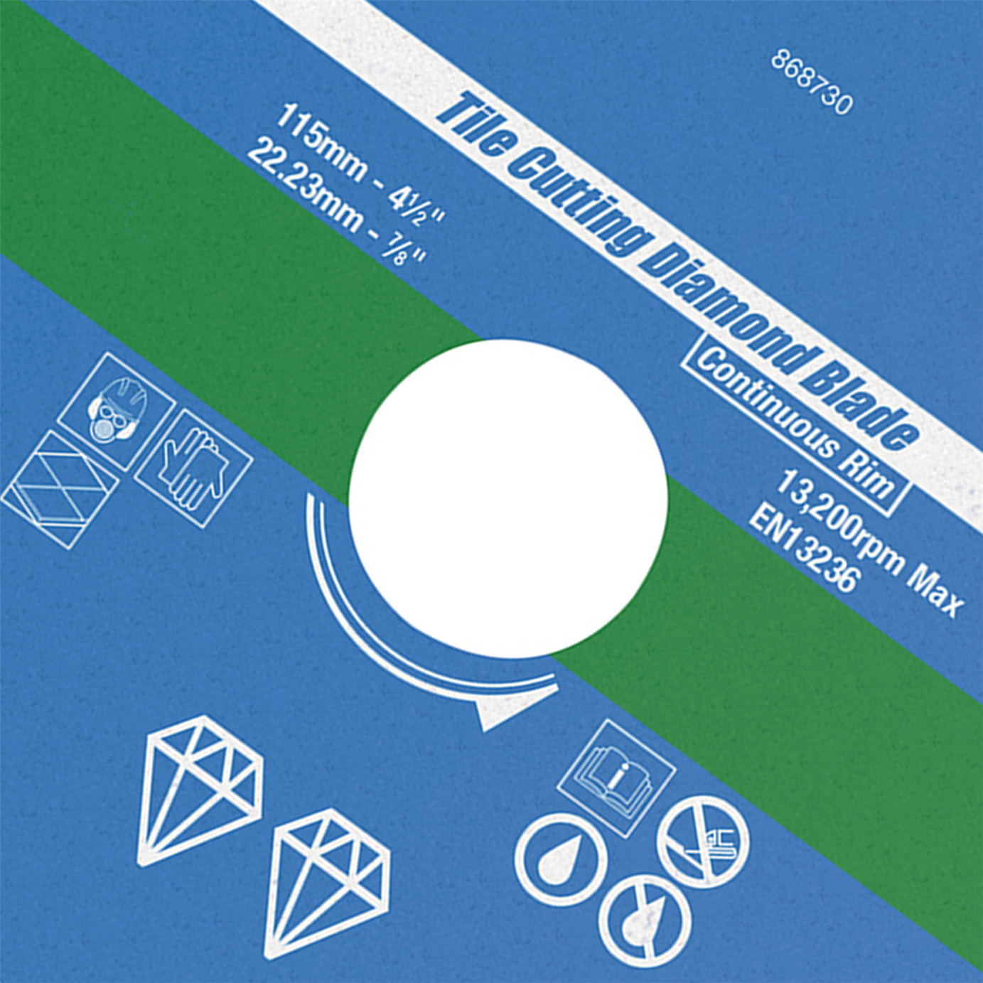 Tile Cutting Diamond Disc 115mm X 22.2mm Continuous Rim Blade Brand New