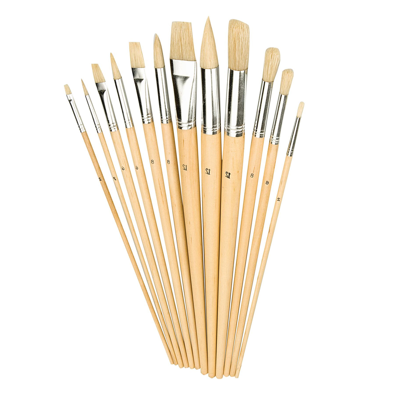 12Pce Artists Paint Brush Set Mixed Tips For Finishing Work, Painting & Priming