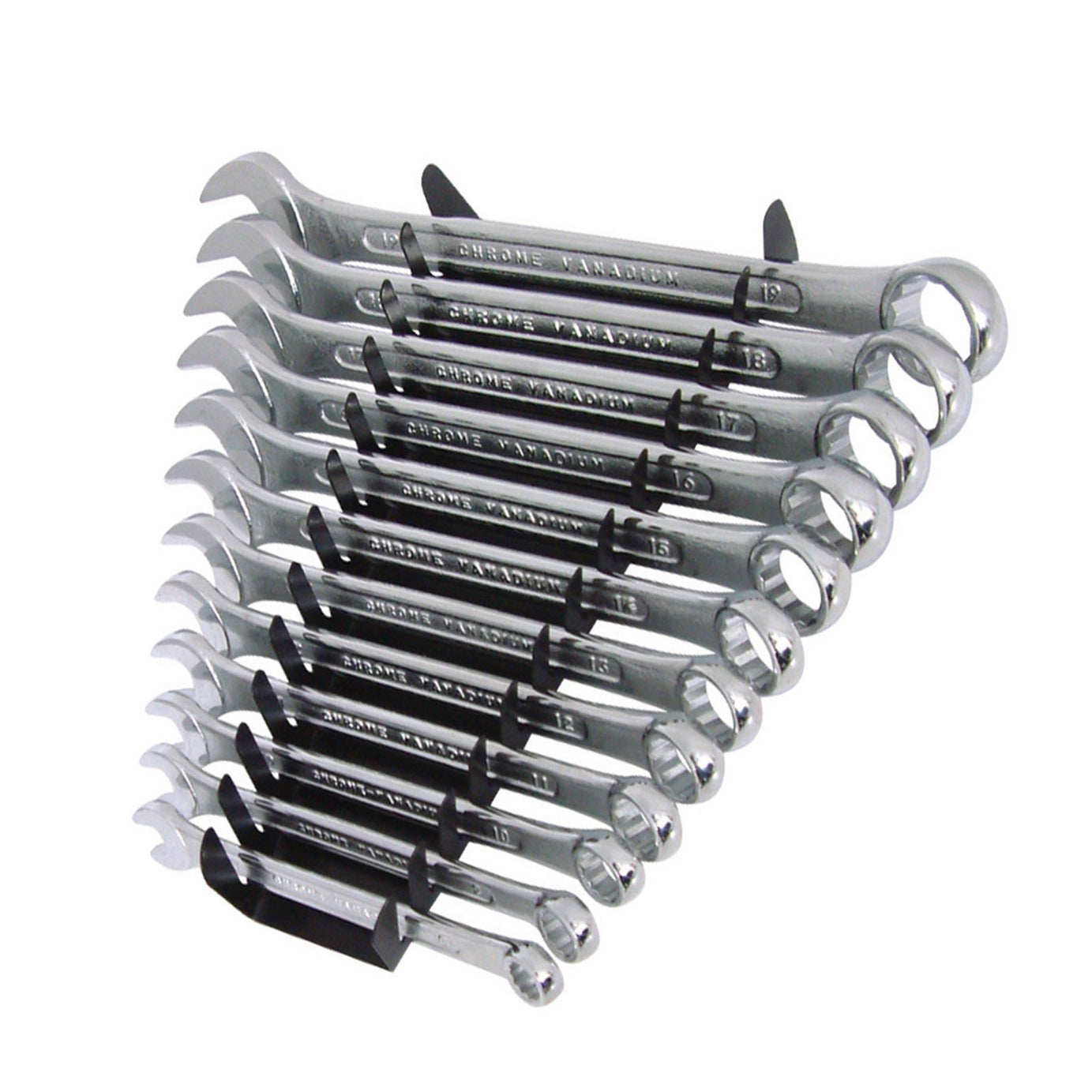 Professional 12Pc Metric Combination Spanner Set & Storage Rack