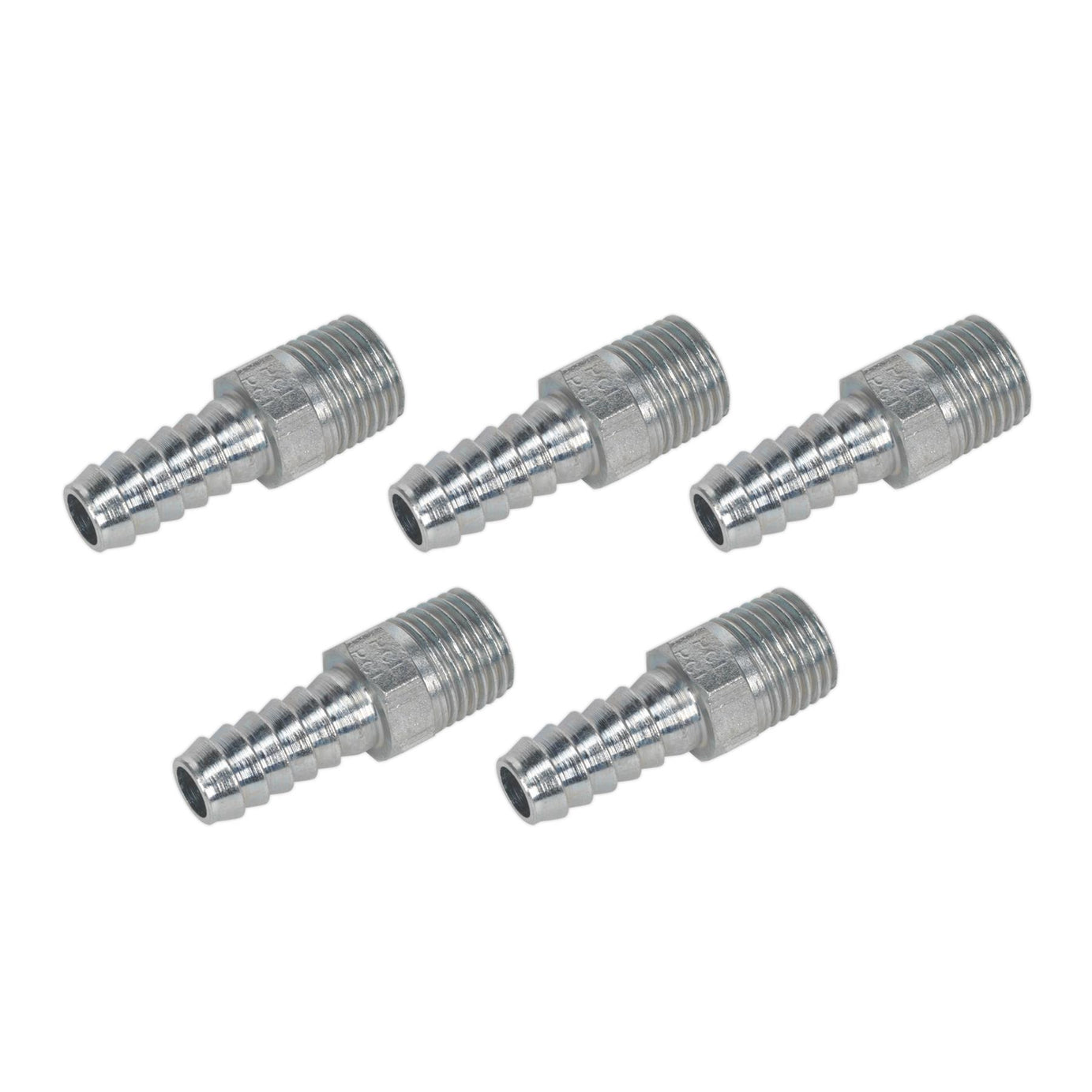 Sealey Screwed Tailpiece Male 1/4"BSPT - 5/16" Hose Pack of 5