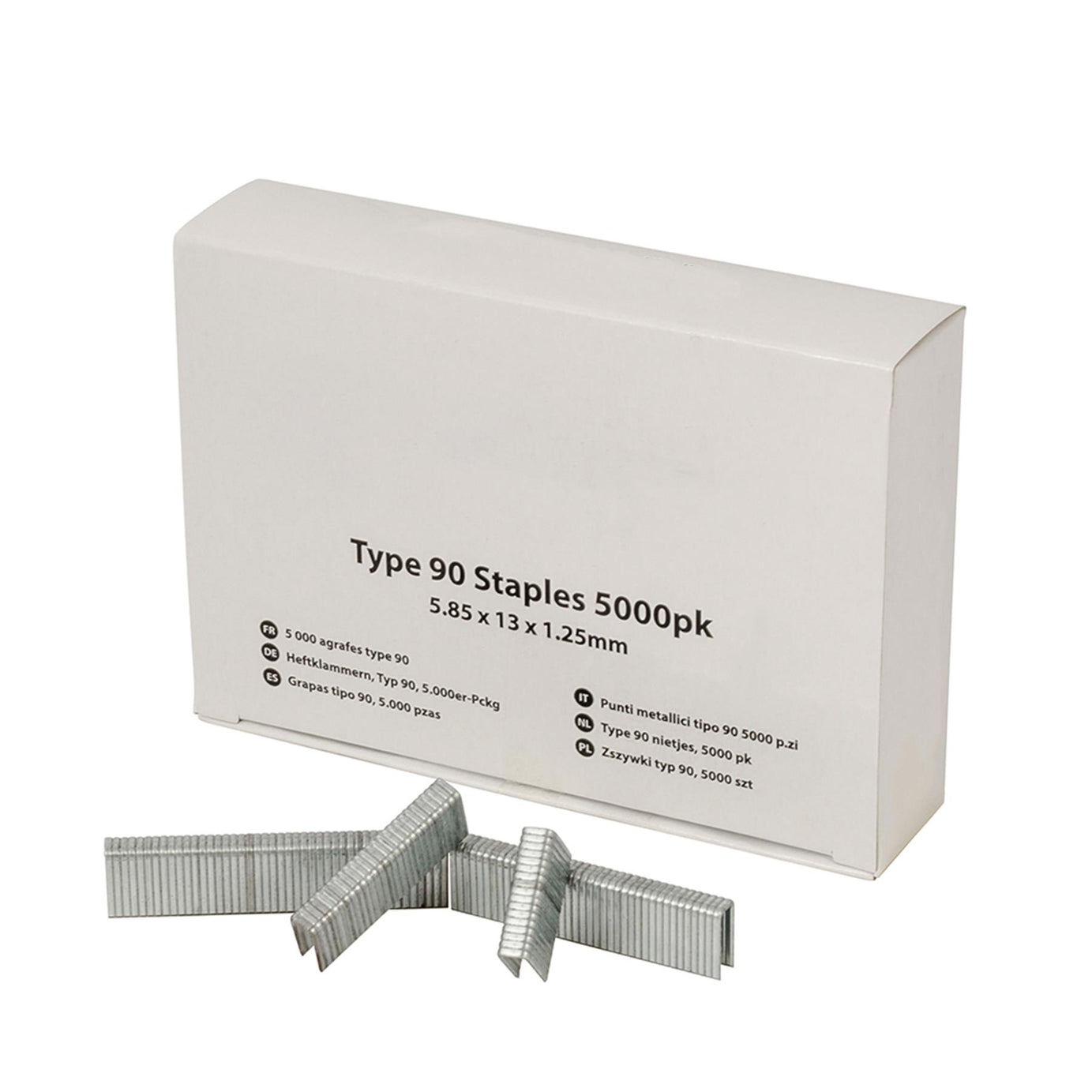 Heavy Duty Crown Staples Narrow / Type 90 5000Pk 5.80 X 13 X 1.25mm