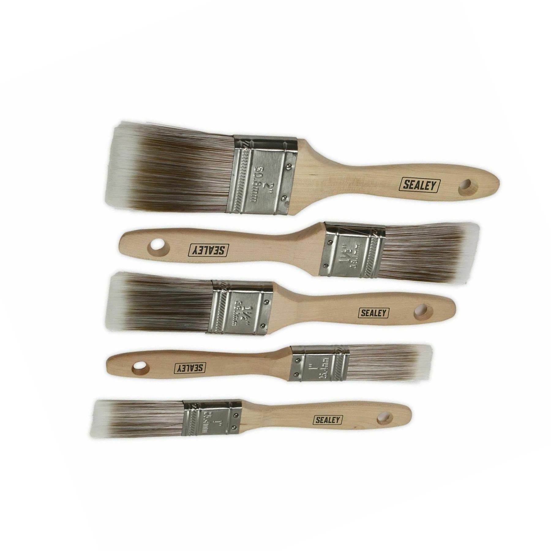 Sealey Wooden Handle Paint Brush Set 5pc