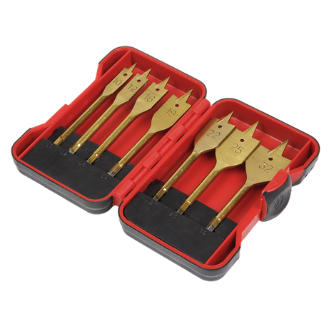 Sealey Flat Wood Drill Bit Set 7pc 1/4"Hex Shank