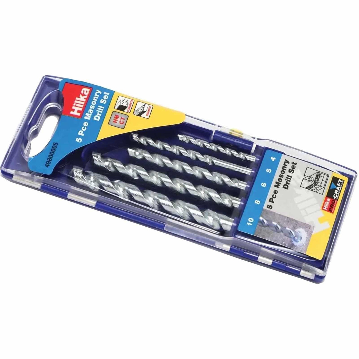 Hilka 5 Piece Masonry Drill Bit Set