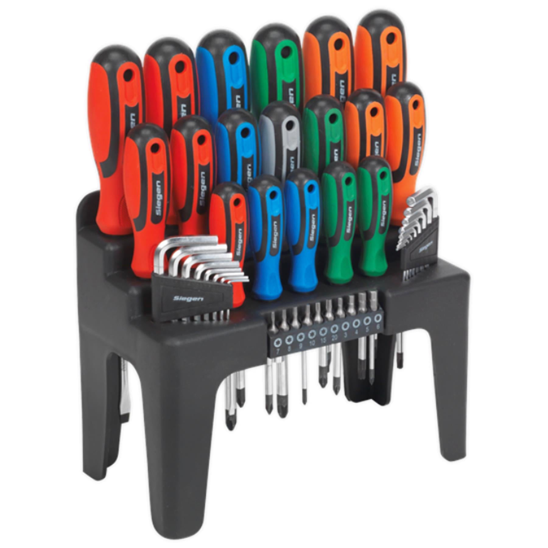 Sealey Screwdriver Hex Key & Bit Tool Set - 44 Pieces - For Light Trade/DIY Use