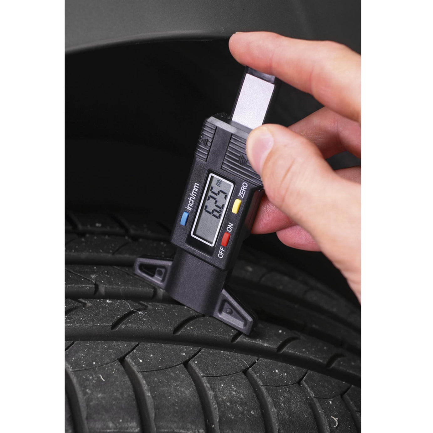 Sealey Digital Tyre Tread Depth Gauge Tough Composite Sliding Gauge