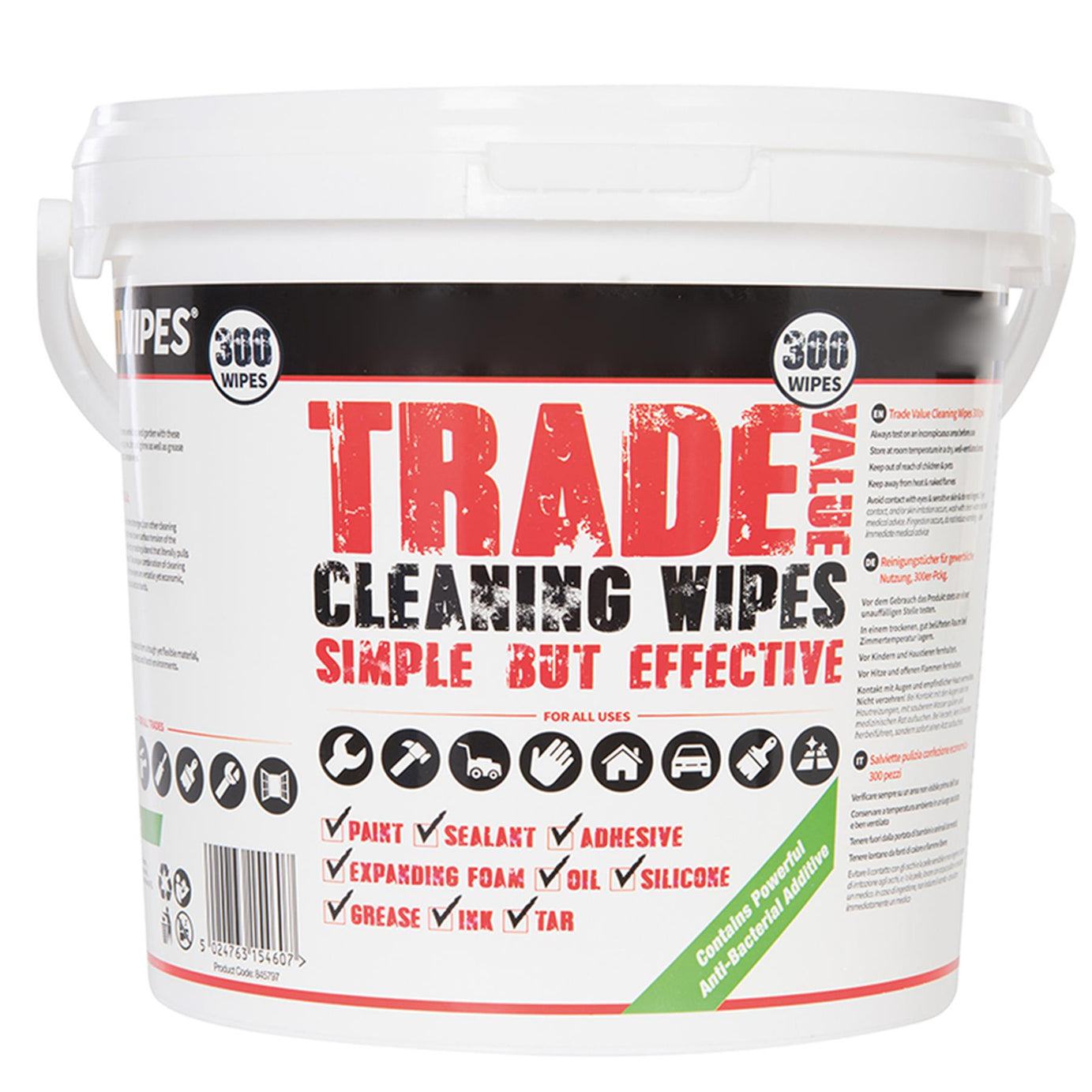 Quality 300pc Trade Value Anti-Bacterial Cleaning Wipes 3 Boxes