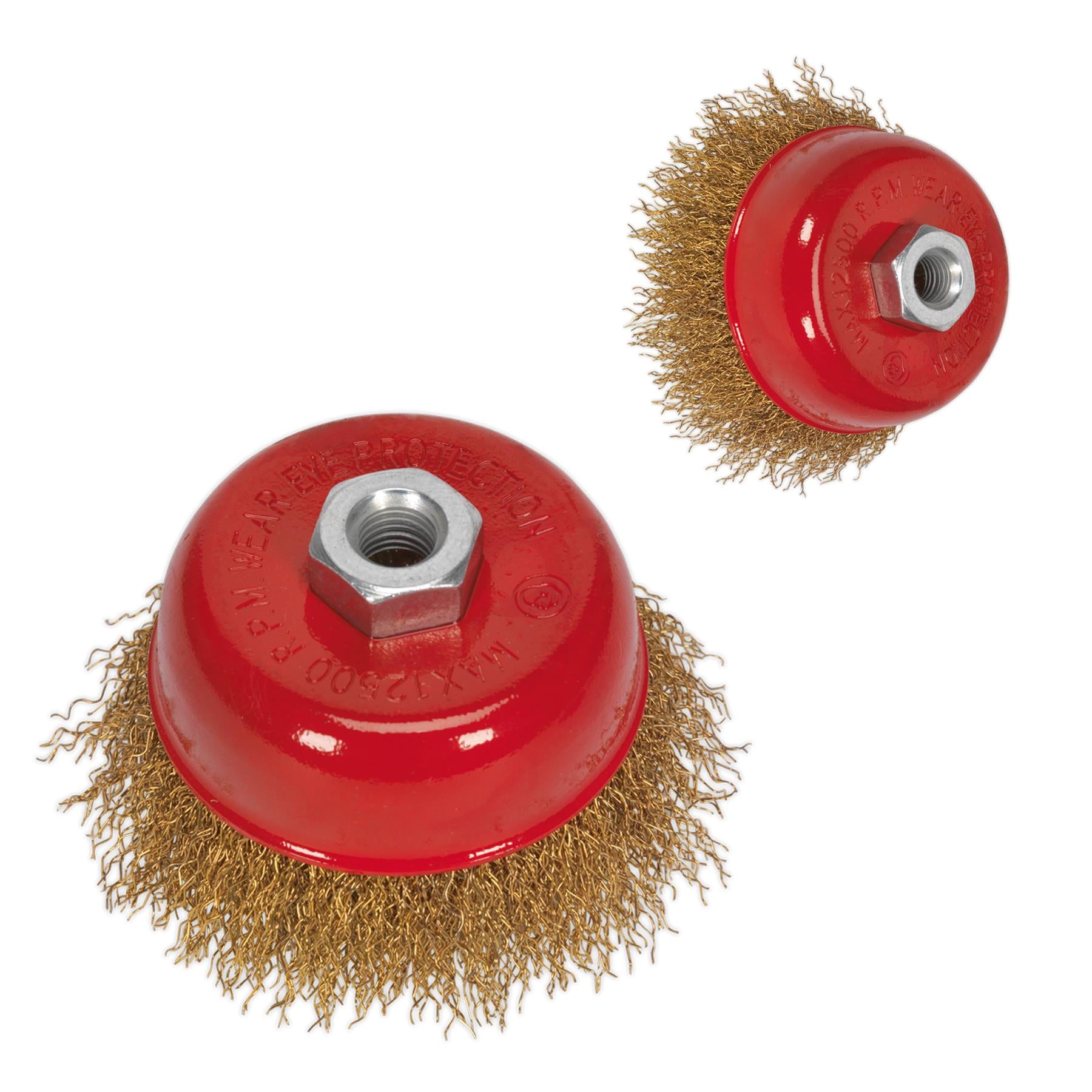 Sealey Brassed Steel Cup Brush 75mm M10 x 1.5mm