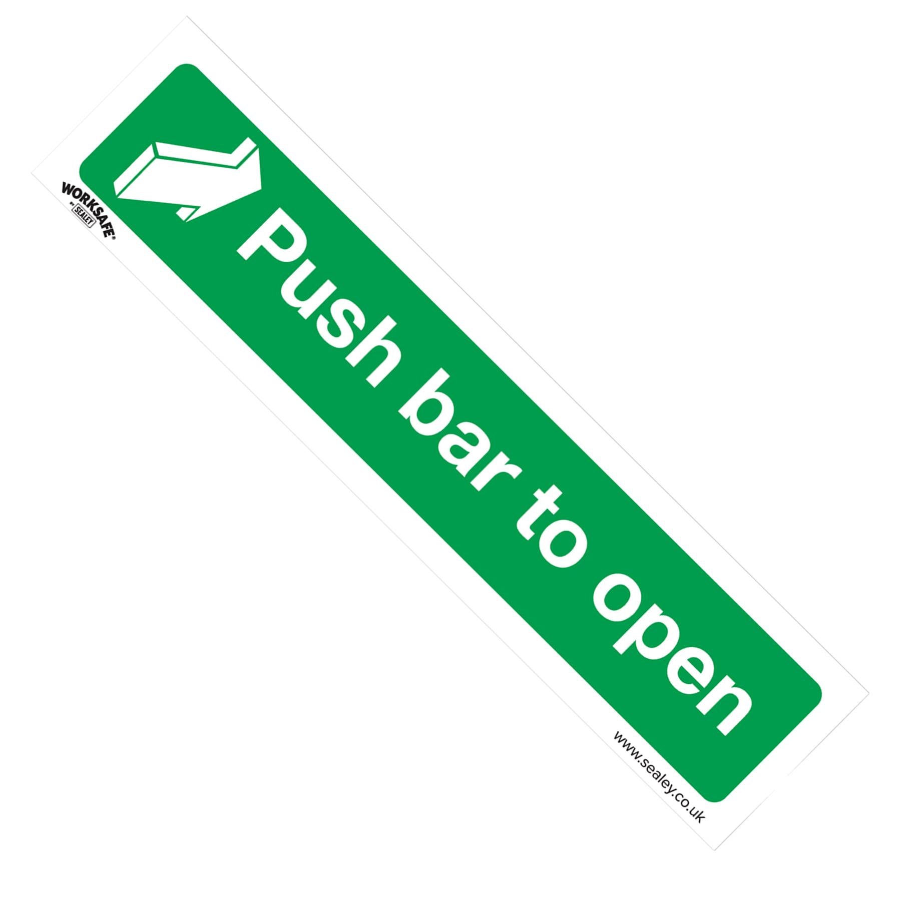 Safe Conditions Safety Sign - Push Bar To Open - Rigid Plastic