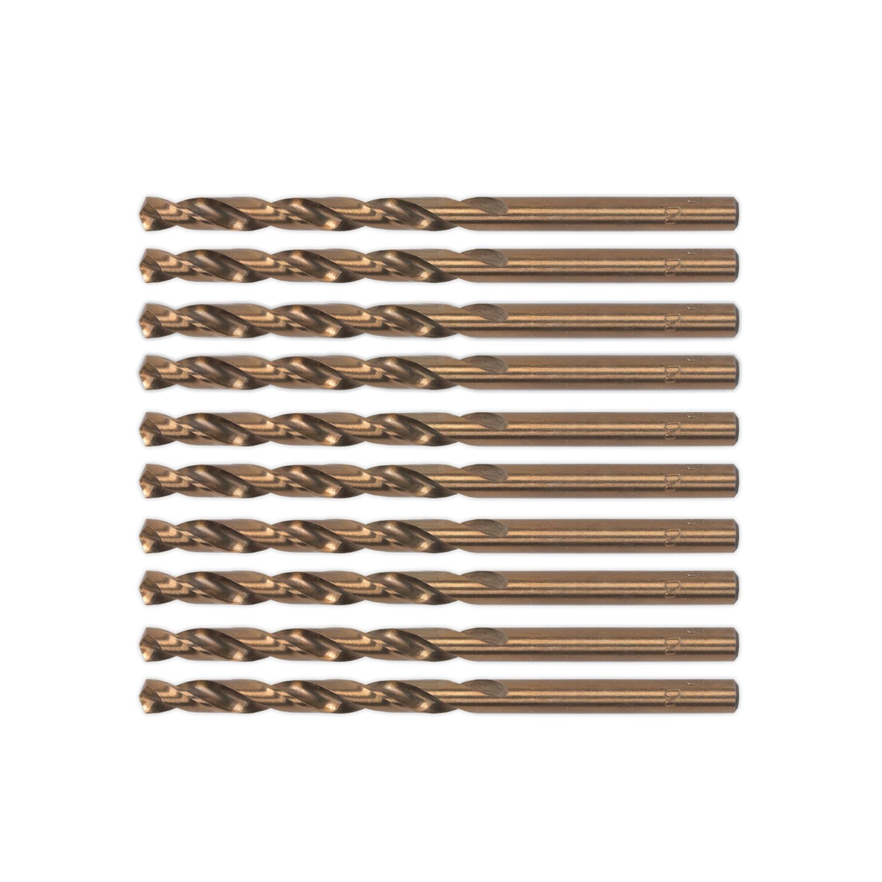 Sealey HSS Cobalt Fully Ground Drill Bit 8mm Pack of 10