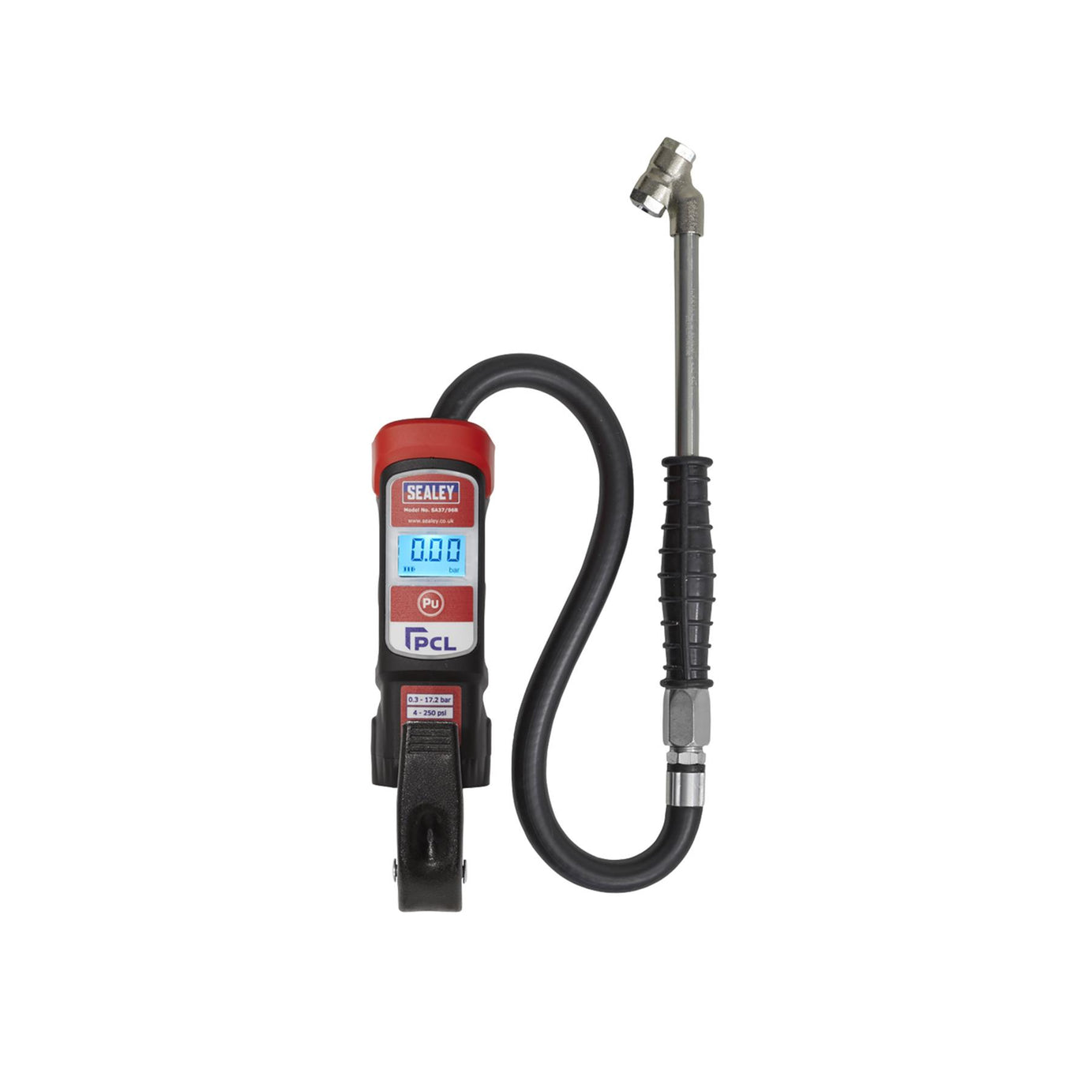 Sealey Prem. Anodised Digital Tyre Inflator-Twin Push-On Connector