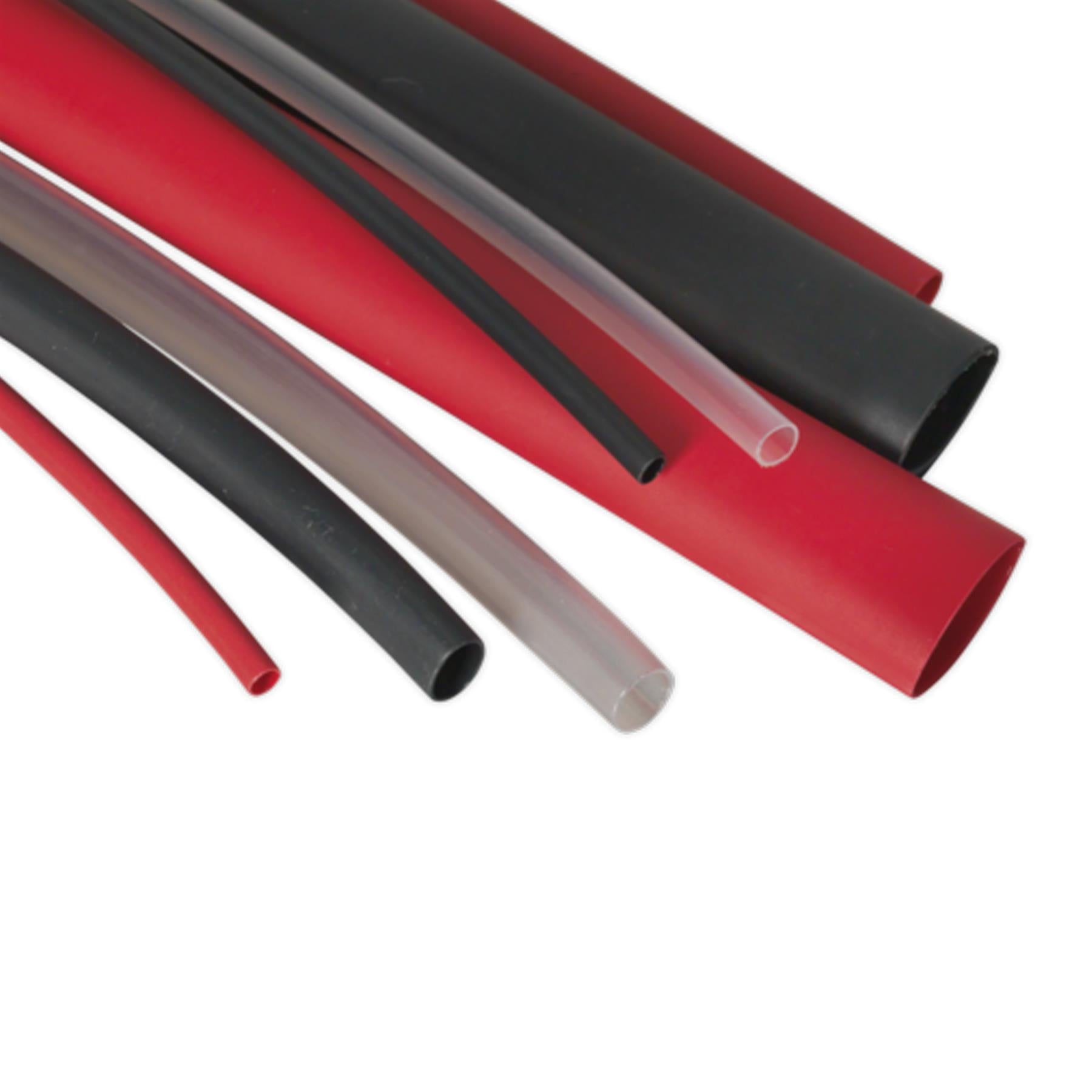 Sealey Heat Shrink Tubing Asstmt 72pc Mixed Colours Adh Lined 200mm