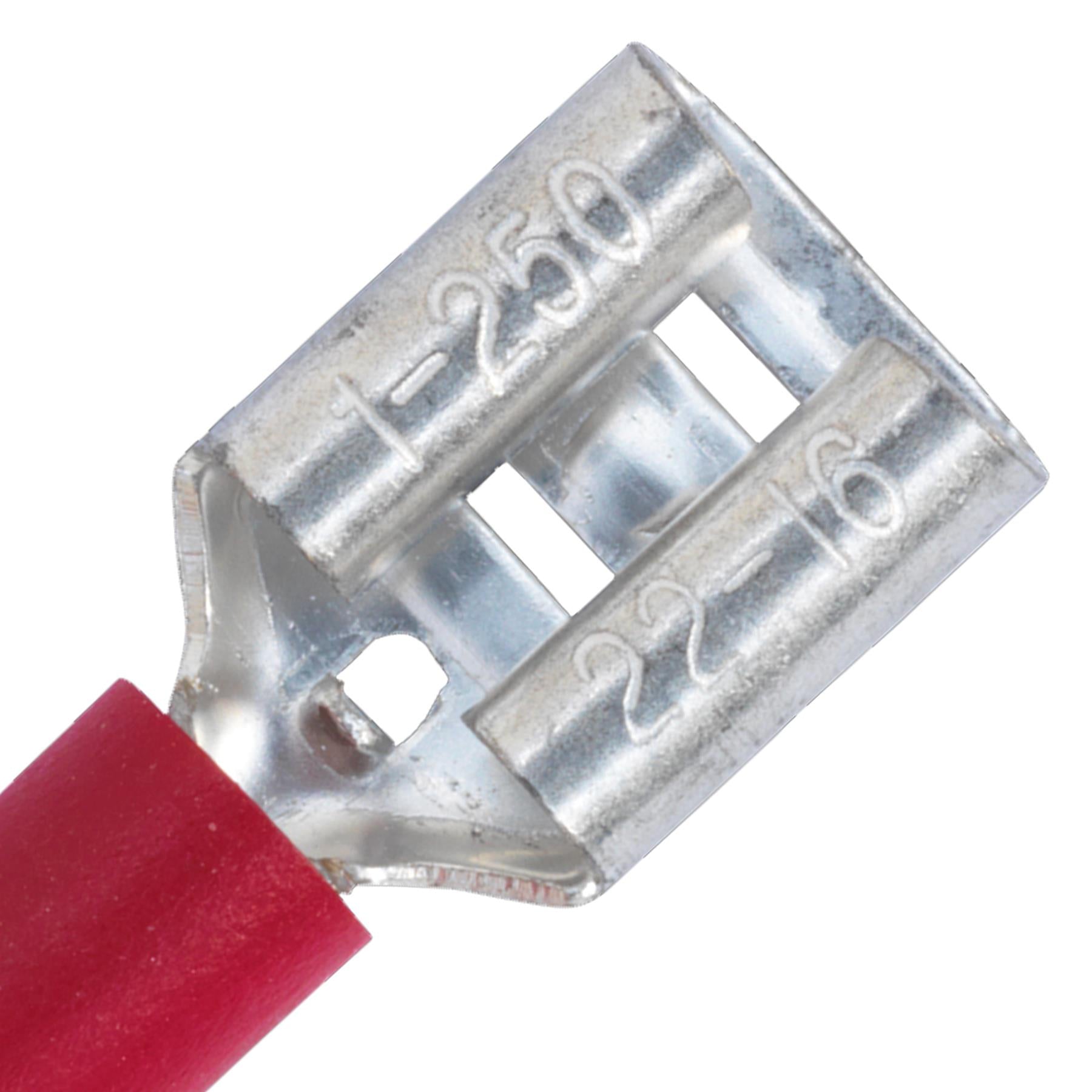 Sealey Push-On Terminal 6.3mm Female Red Pack of 100