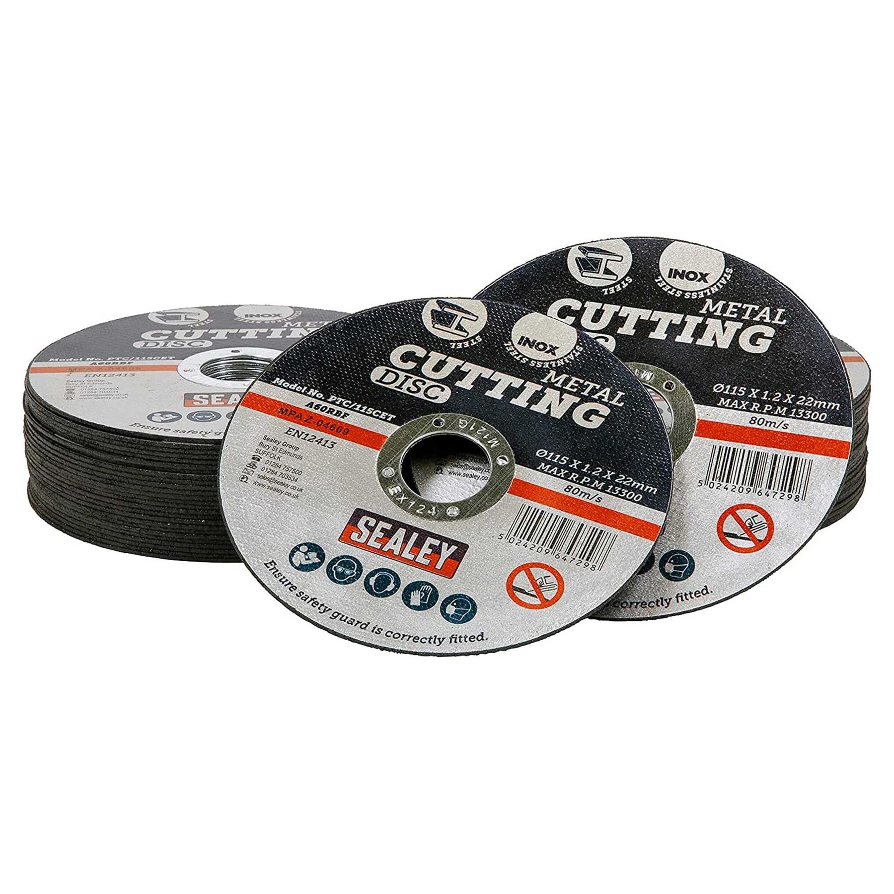 Sealey Cutting Disc �115 x 1.2mm �22mm Bore - Pack of 50