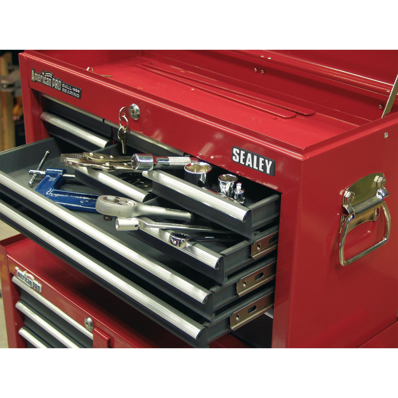 Sealey AP22509BB Topchest 9 Drawer with Ball Bearing Slides - Red/Grey