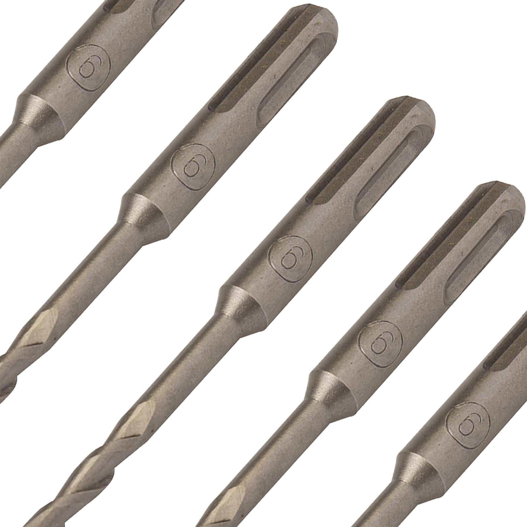 5 x SDS+ PLUS MASONRY DRILL BIT 6 x 110mm, TUNGSTEN CARBIDE TIP, FOR STONE CONCRETE BRICK