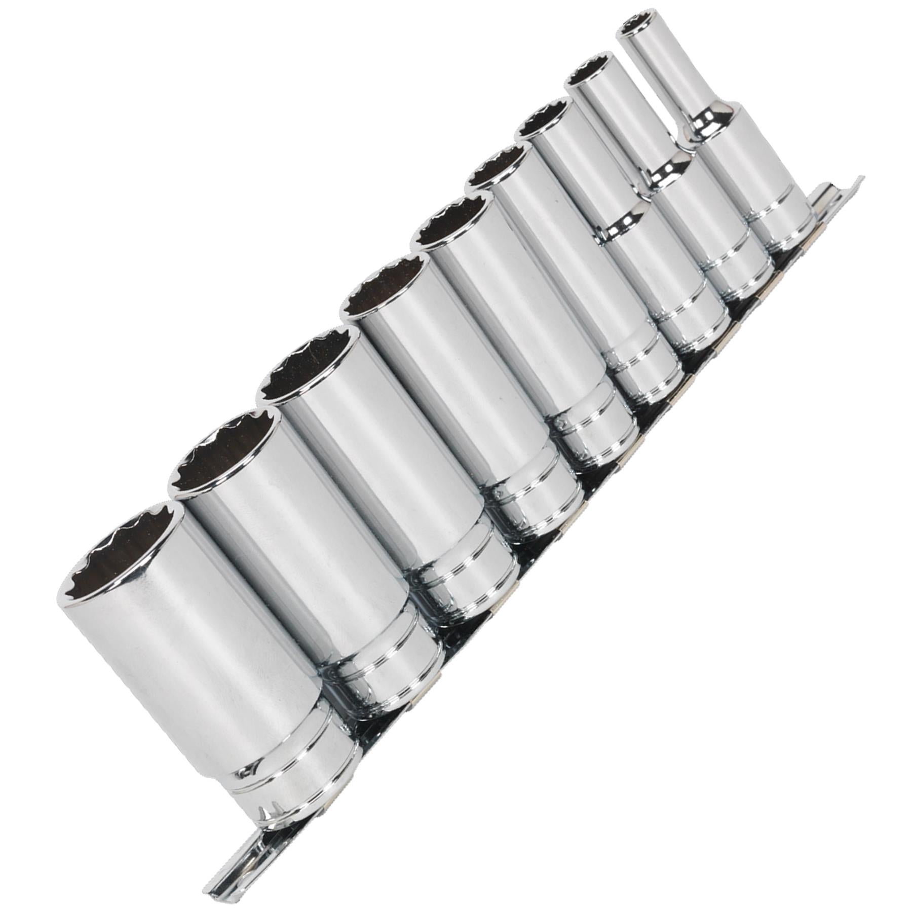 Sealey Socket Set 9pc 1/2"Sq Drive Deep Whitworth