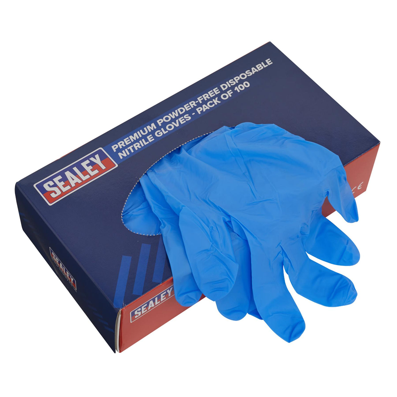 Sealey Powder-Free Disposable Nitrile Gloves X-Large Pack of 100