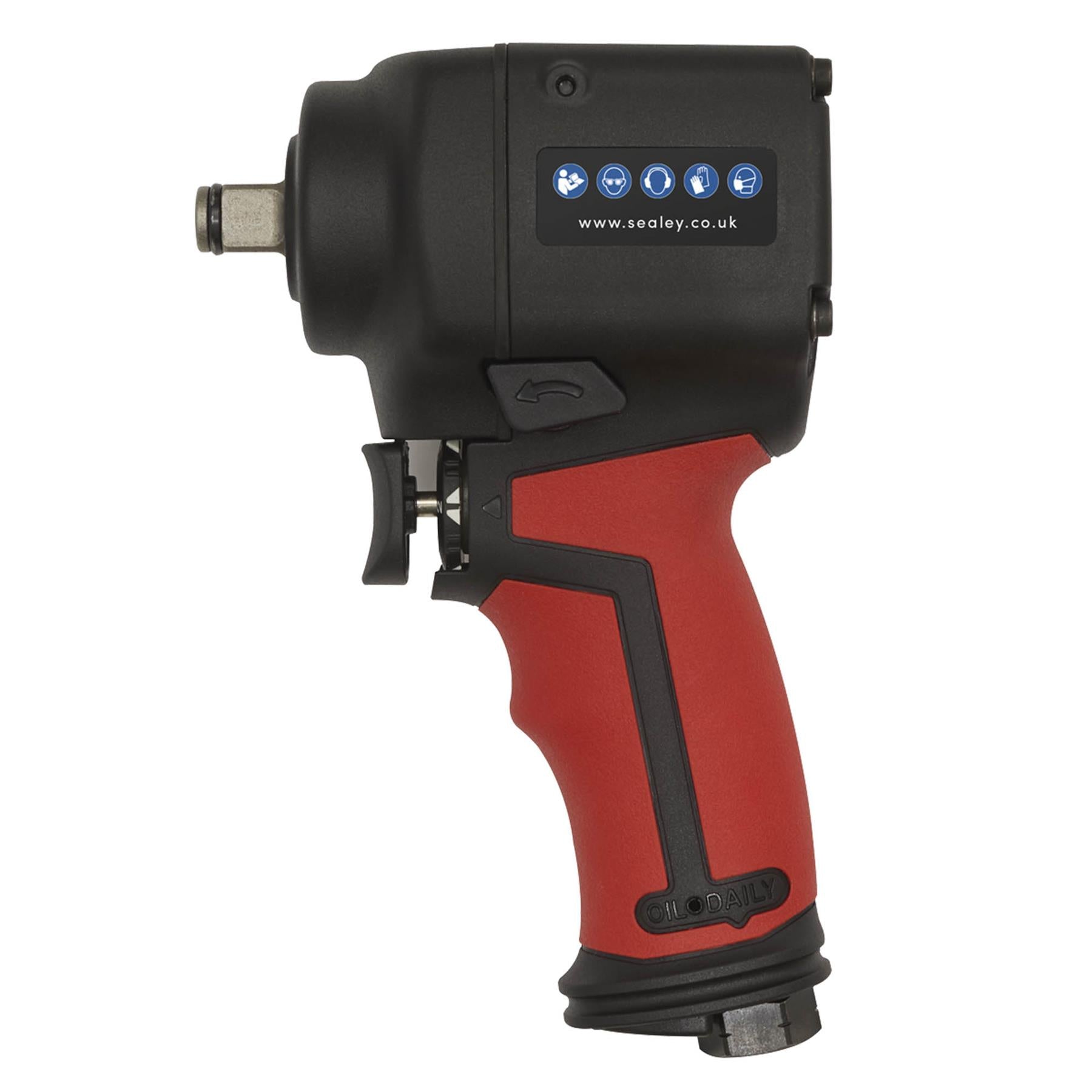 Sealey Air Impact Wrench 1/2"Sq Drive Stubby Twin Hammer