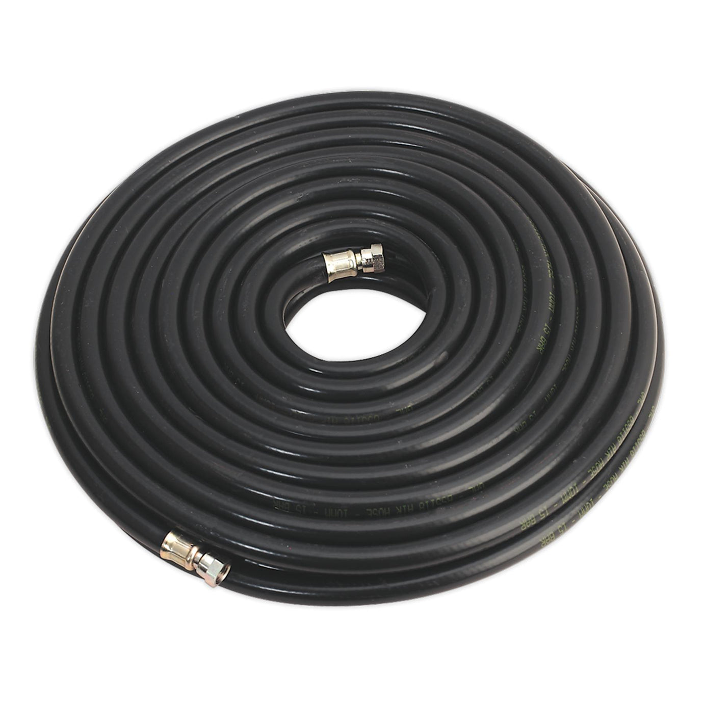 Sealey Heavy Duty Rubber Air Compressor Hose 20m Metre 1/4"BSP Unions 10mm Bore