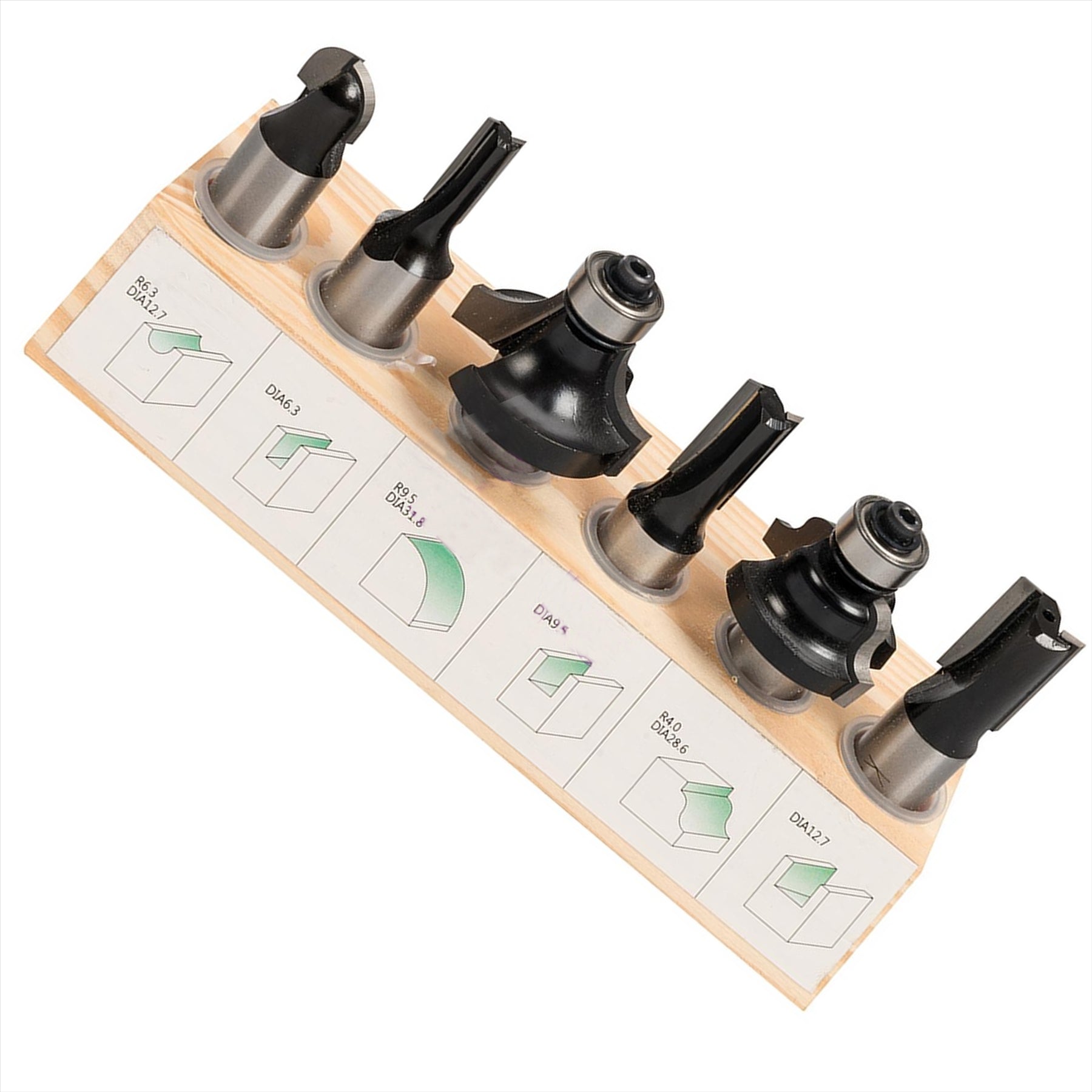 1/2" Router Starter Kit 6Pce Twin Flutes For Clean, Precise Cutting New