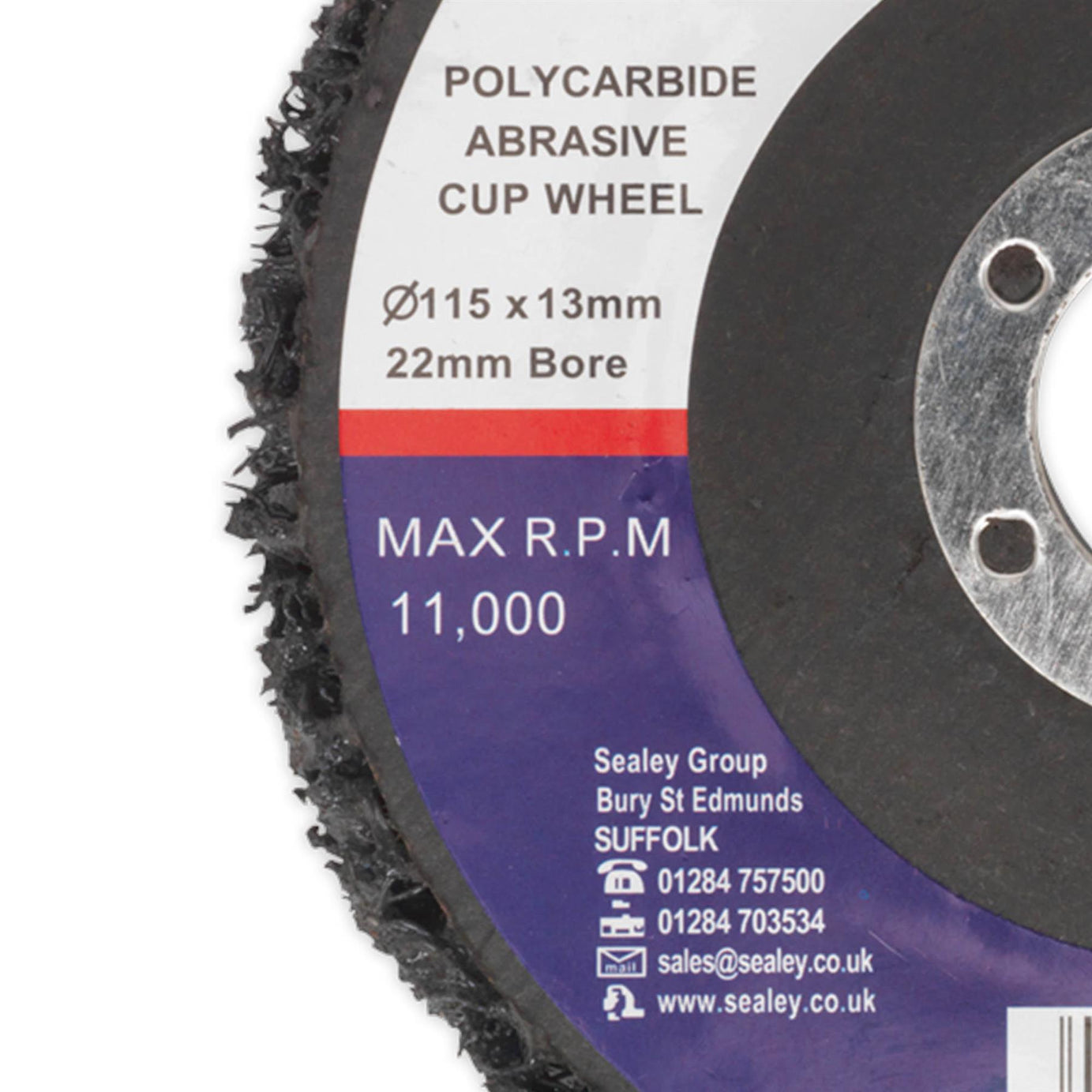 Sealey Polycarbide Cup Wheel �115 x 13 x �22mm