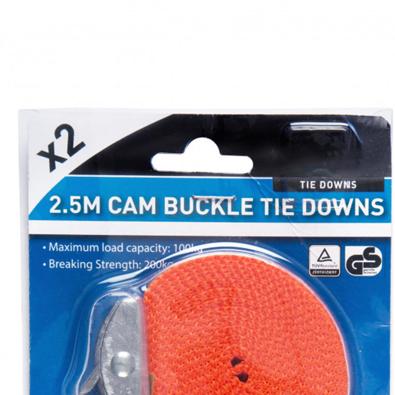 PACK OF 2 CAM BUCKLE TIE DOWN STRAPS ROOF RACK TRAILERS CARGO 25mm x 2.5M Long
