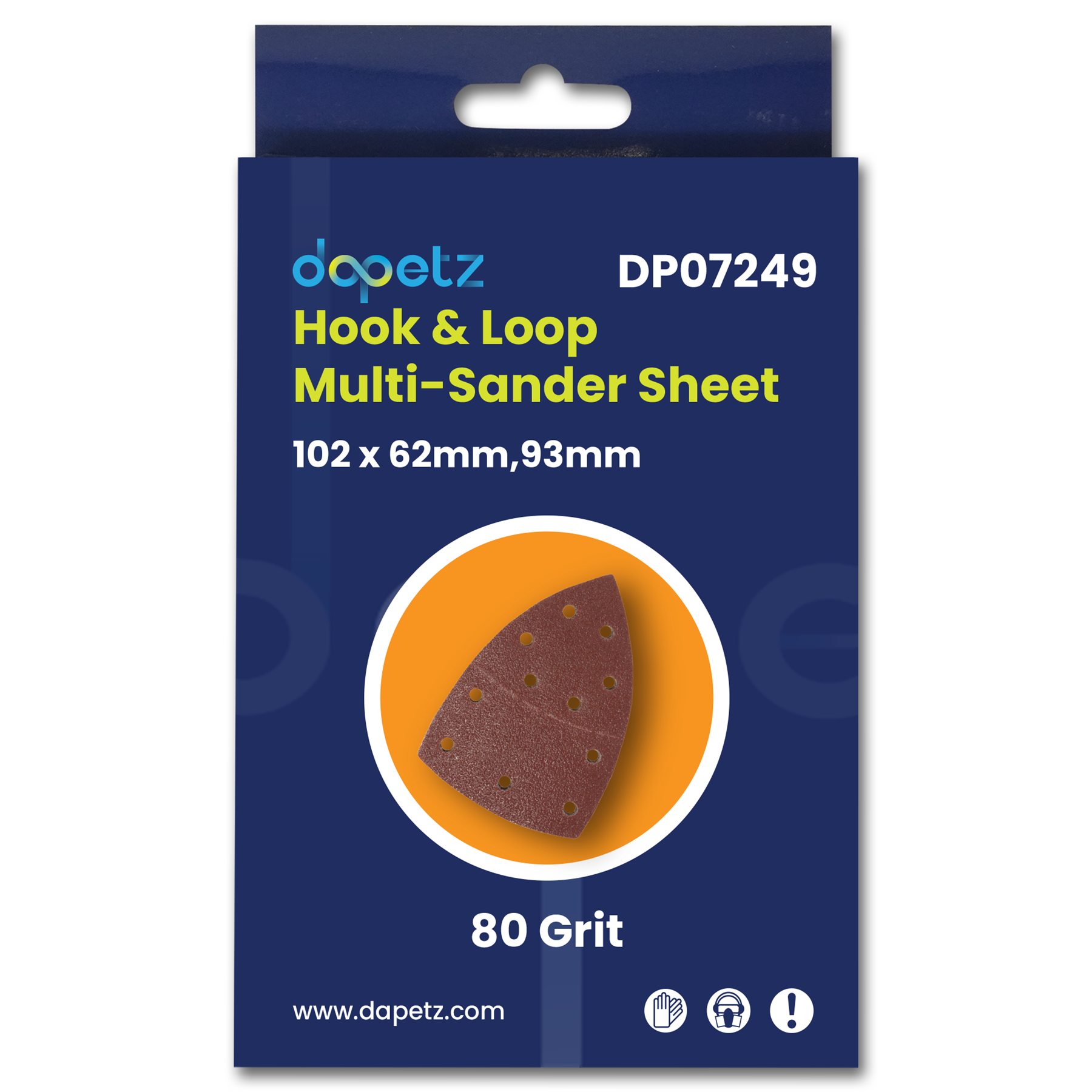 Hook & Loop Multi-Sander Sheets 102 x 62mm, 93mm